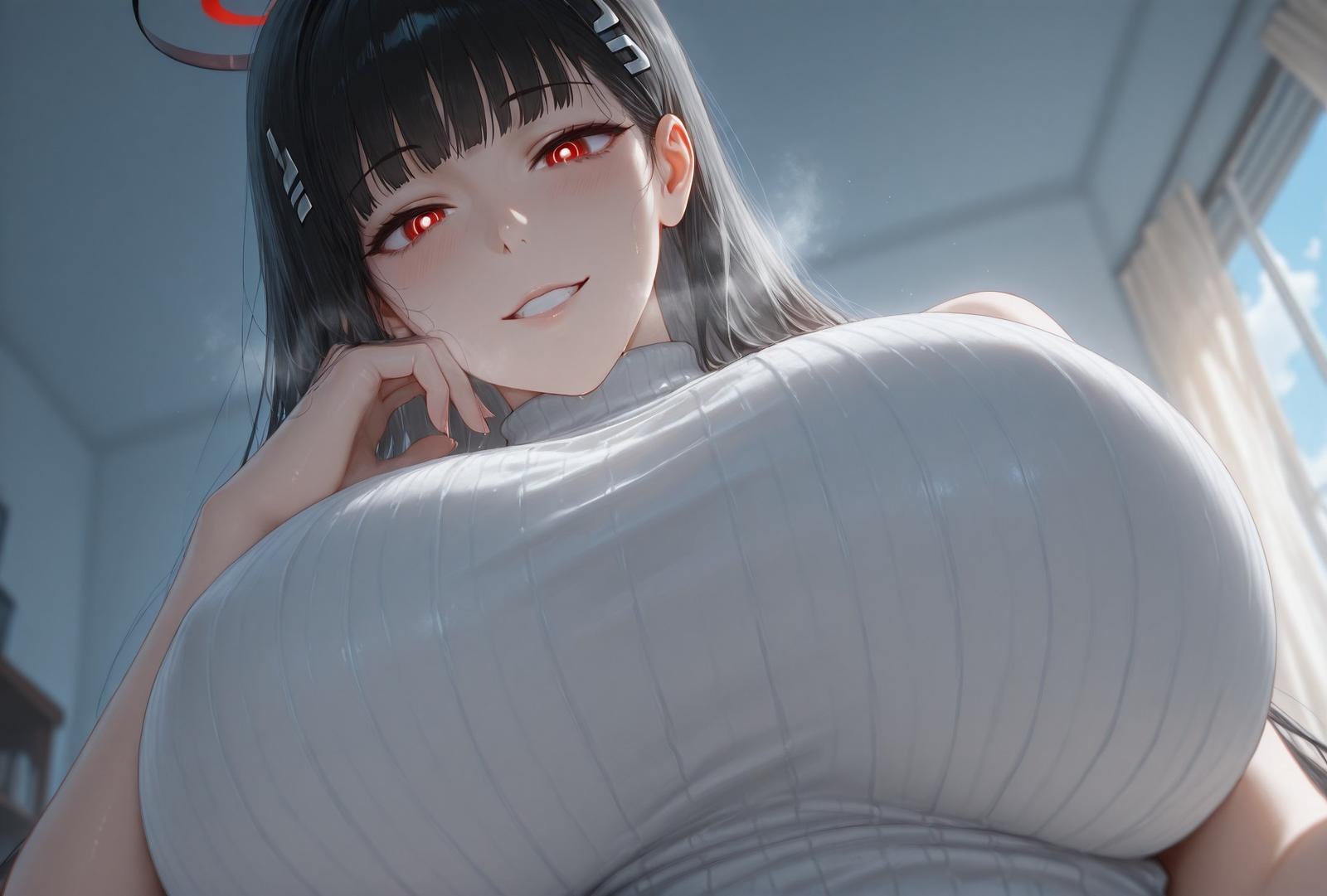 Cô gái anime do AI tạo ra - 碧蓝档案 调月莉音 Vol.3：tất đen ren đồ lót bodysuit ướt người lộ hang 163P