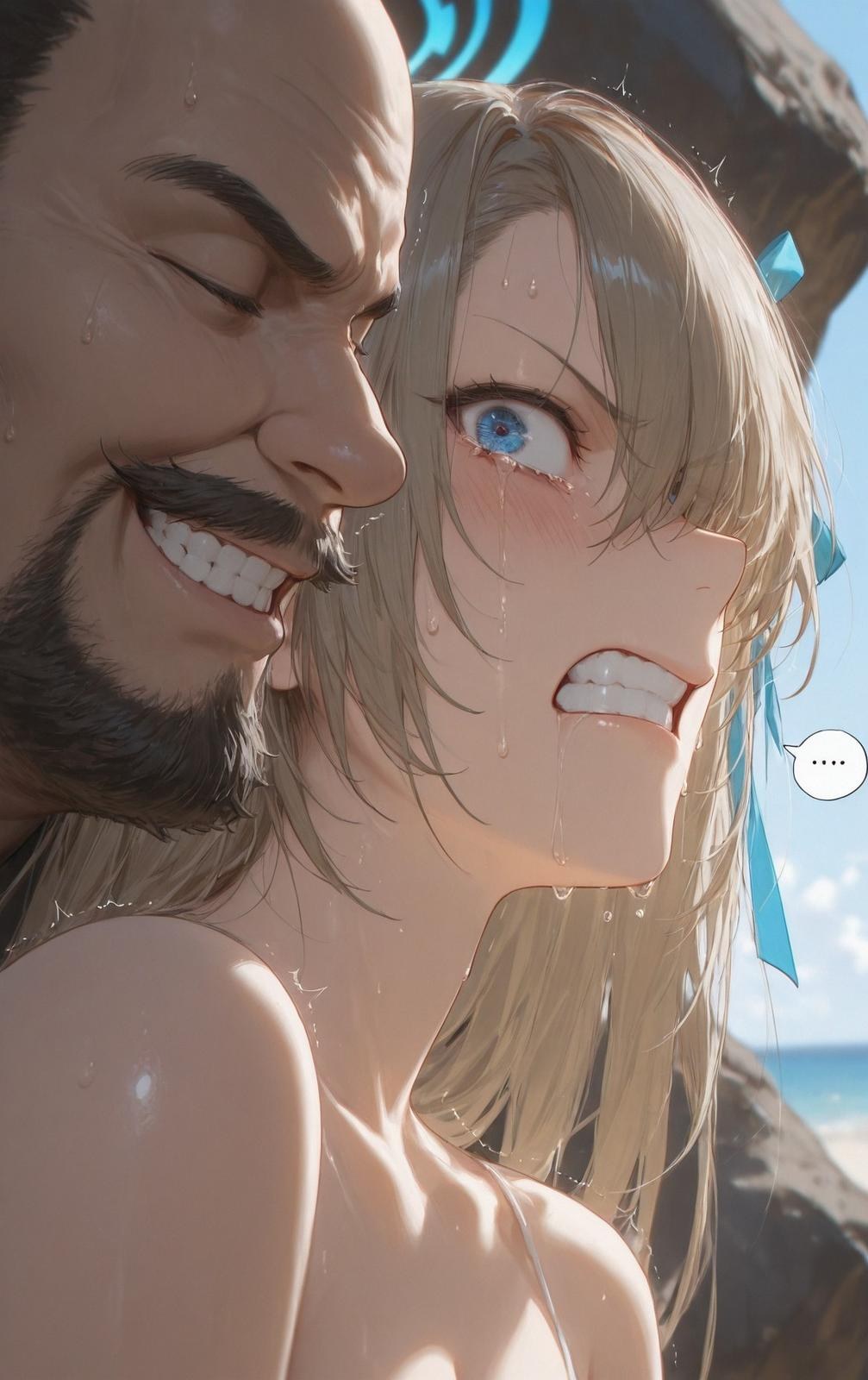 AI Generated Anime Girl - Blue Archive Ichinose Asuna: Beach Swimsuit Bikini Wet Exposure 173P