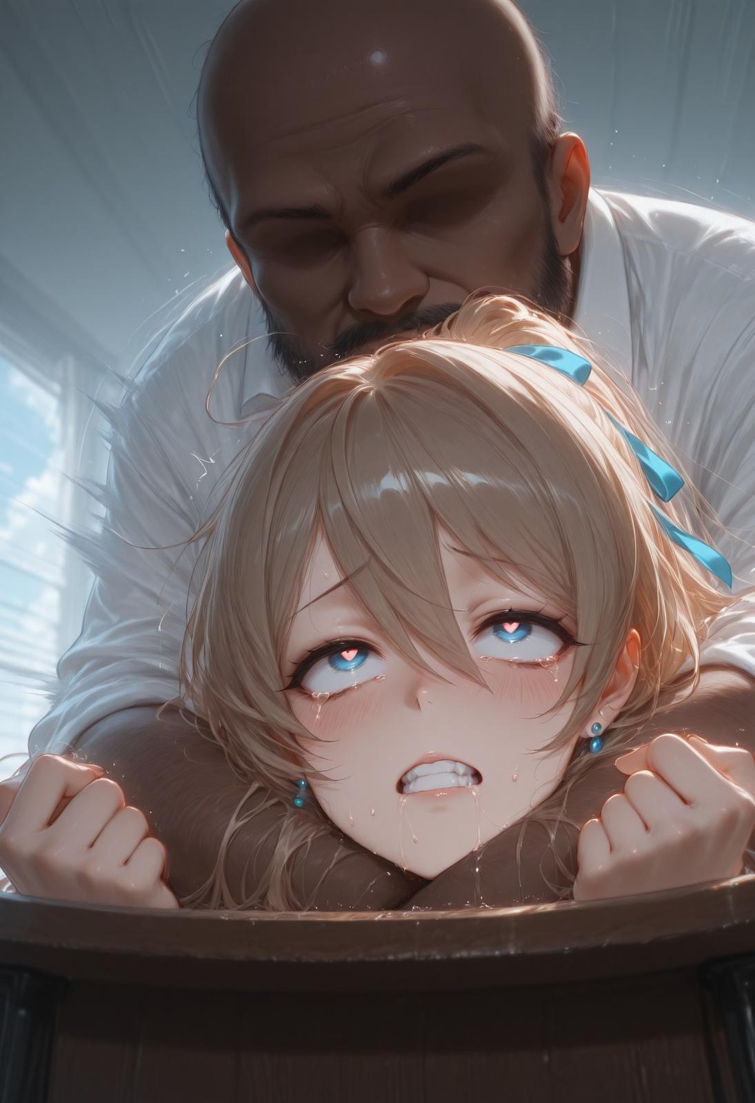 AI Generated Anime Girl - Blue Archive Ichiinose Asuna: Black Stockings, Tight Bodysuit, Wet, Exposed Crotch 94P