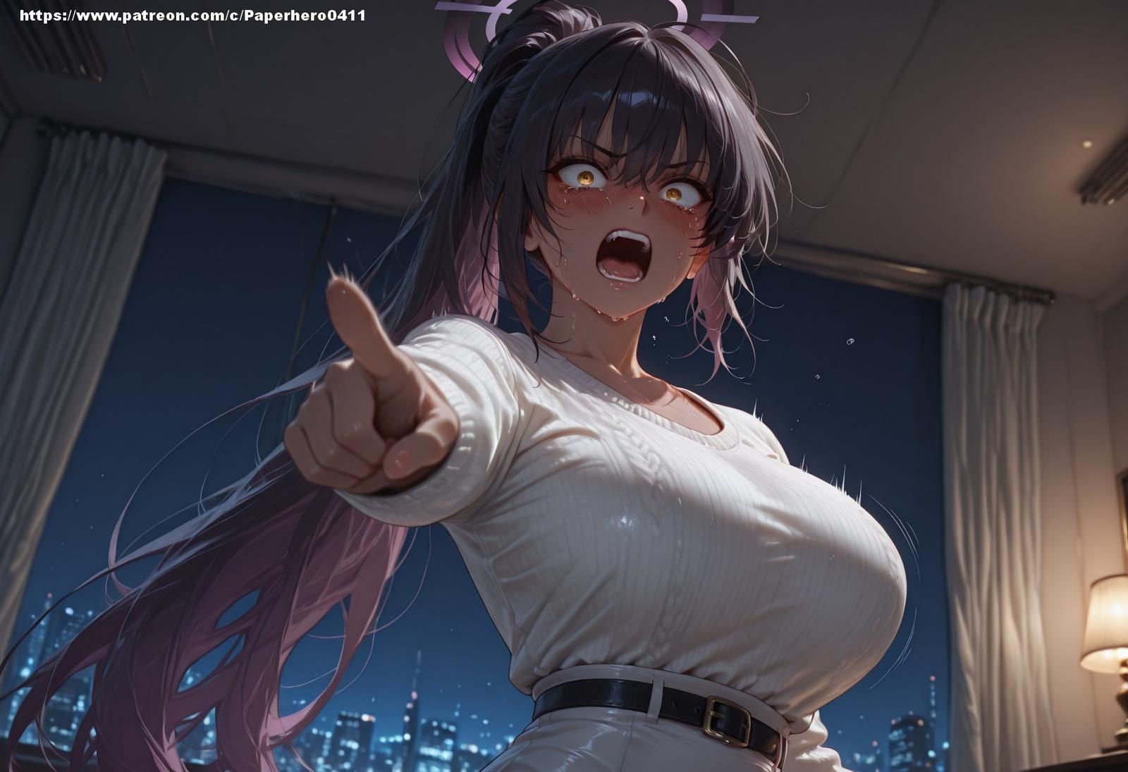 AI Generated Anime Girl - 碧蓝档案 一之瀬明日奈、角楯花凛合集：黑丝紧身衣泳装湿身露穴 146P