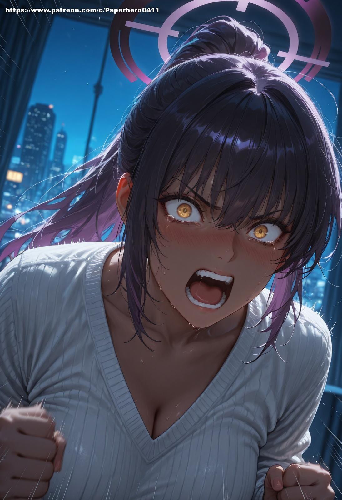 AI Generated Anime Girl - 碧蓝档案 一之瀬明日奈、角楯花凛合集：黑丝紧身衣泳装湿身露穴 146P