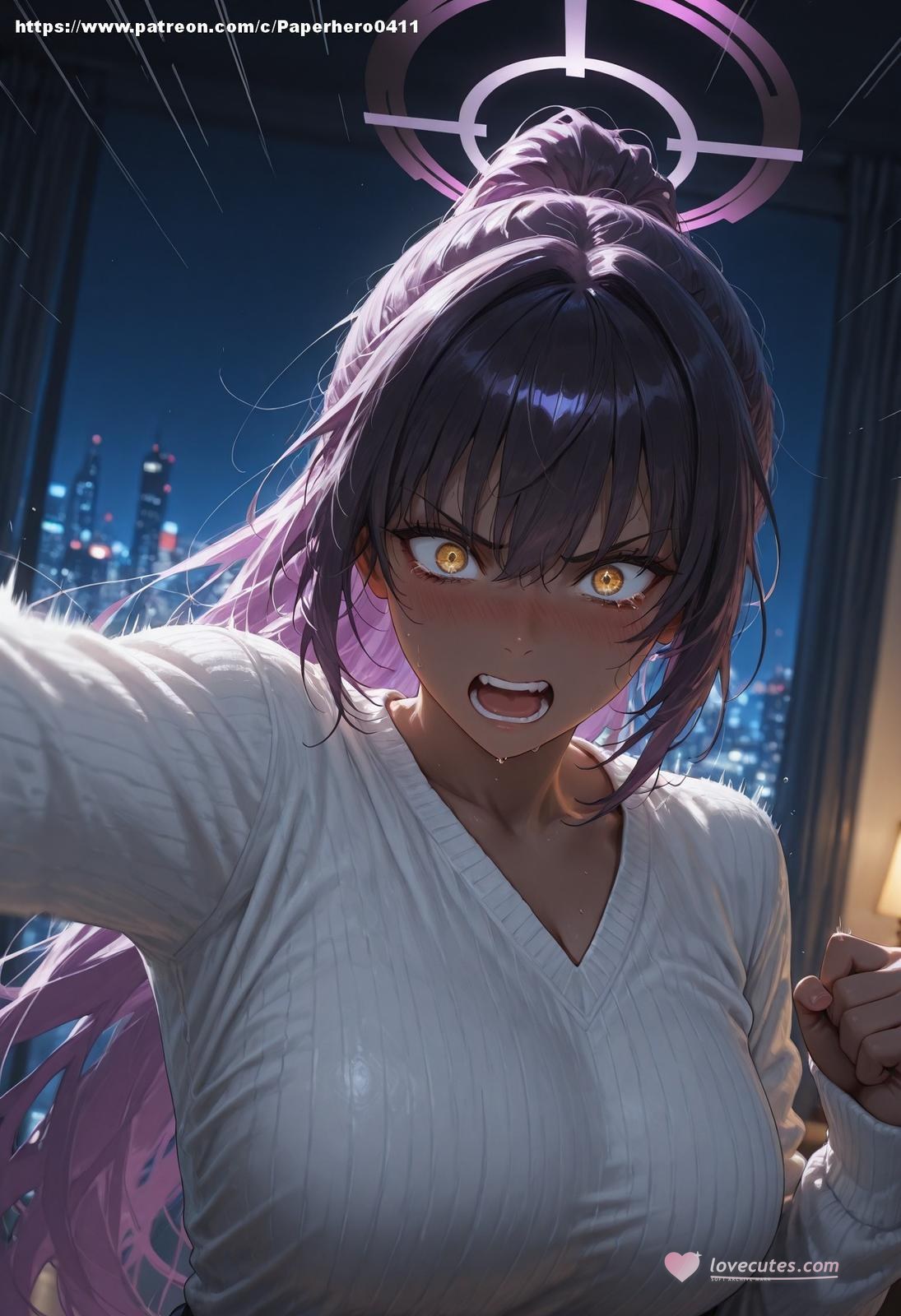 AI Generated Anime Girl - 碧蓝档案 一之瀬明日奈、角楯花凛合集：黑丝紧身衣泳装湿身露穴 146P