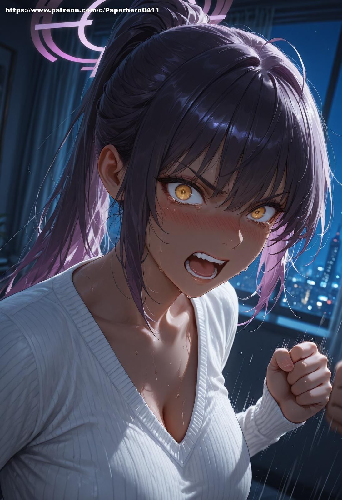 AI Generated Anime Girl - 碧蓝档案 一之瀬明日奈、角楯花凛合集：黑丝紧身衣泳装湿身露穴 146P