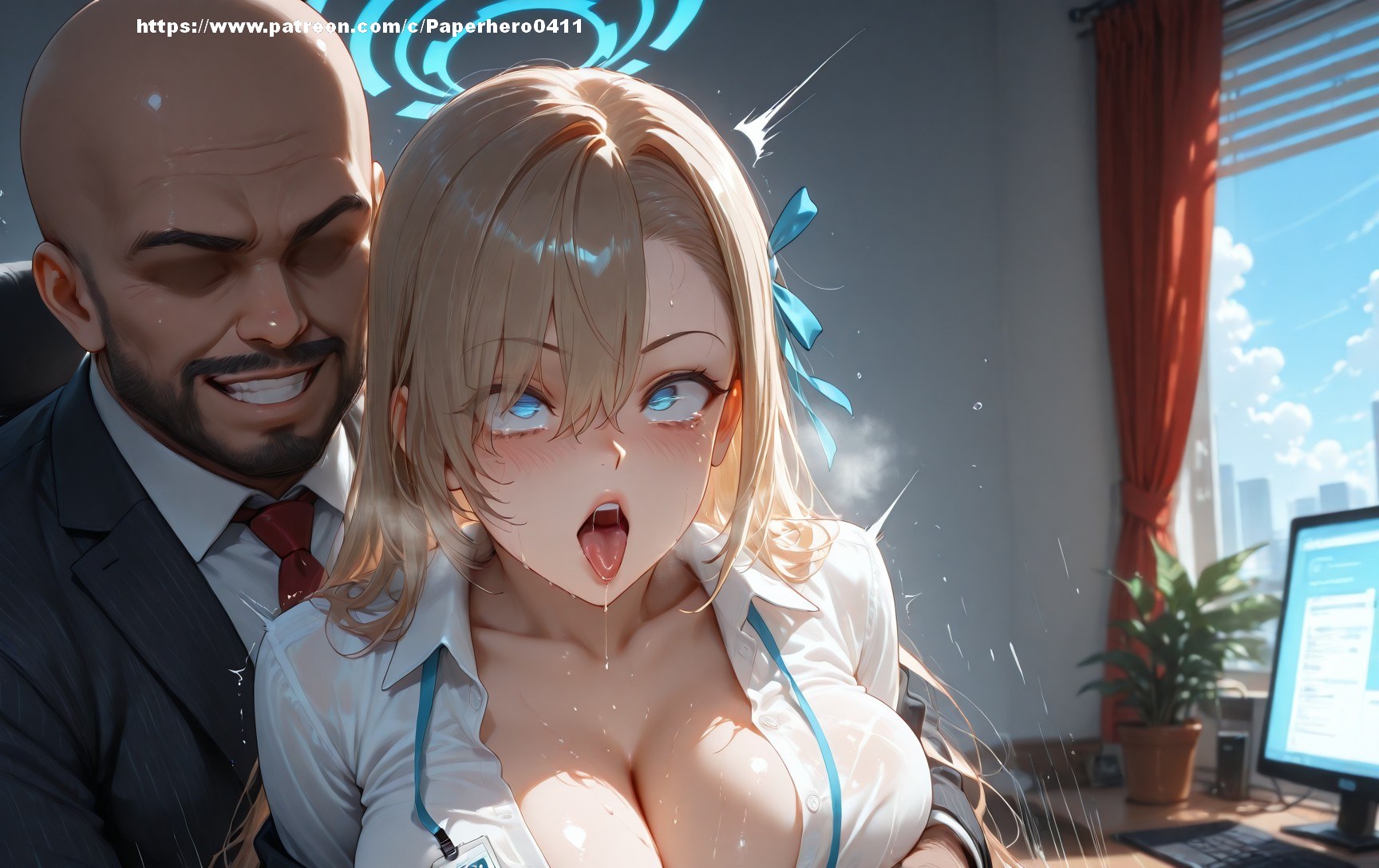 AI Generated Anime Girl - Blue Archive Ichinose Asuna Vol.6: Black Stockings Lace Lingerie Bodysuit Bikini Bed Shoot露穴 156P