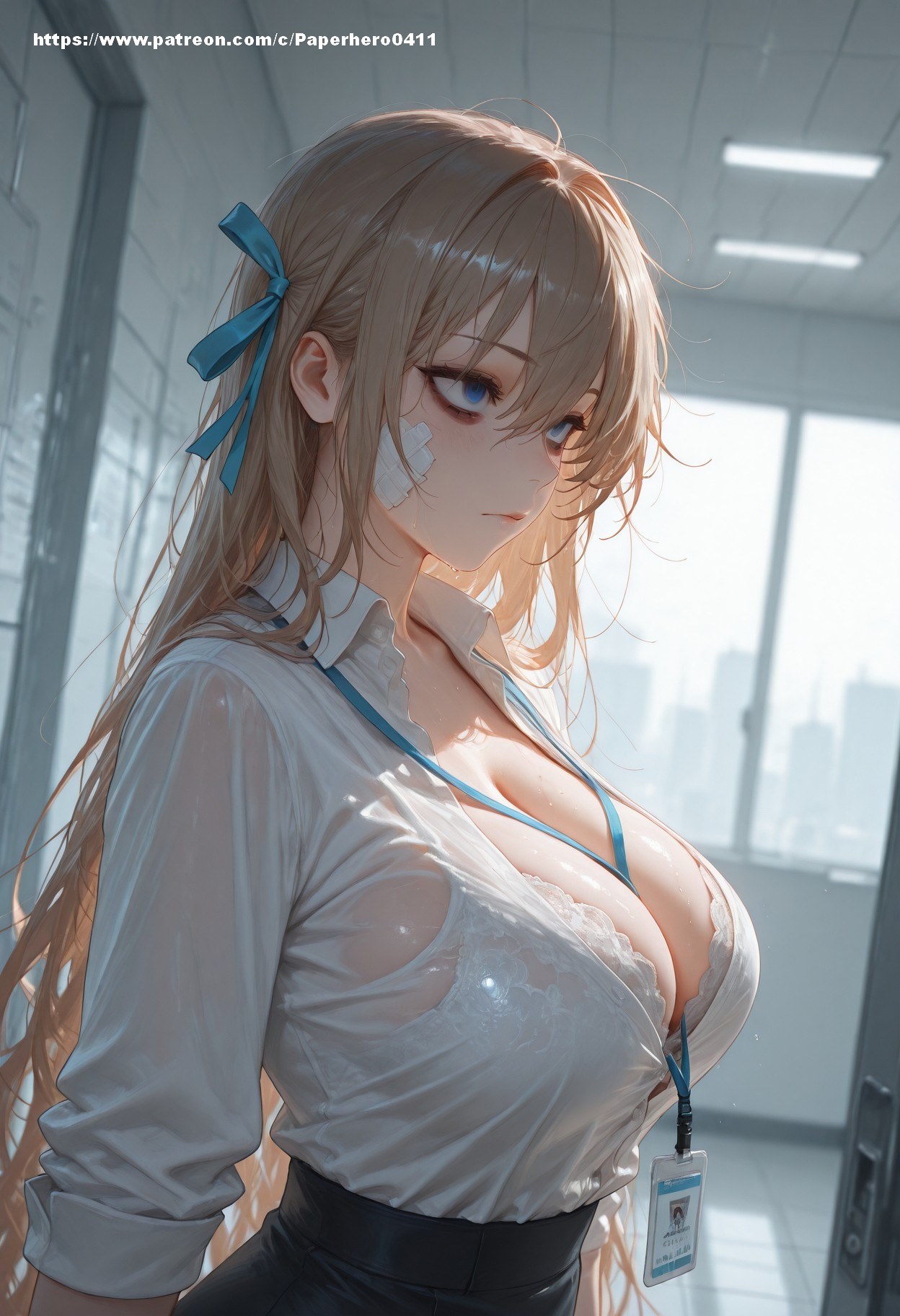 AI Generated Anime Girl - Blue Archive Ichinose Asuna Vol.6: Black Stockings Lace Lingerie Bodysuit Bikini Bed Shoot露穴 156P