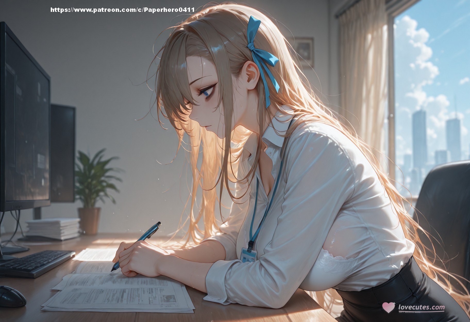 AI Generated Anime Girl - Blue Archive Ichinose Asuna Vol.6: Black Stockings Lace Lingerie Bodysuit Bikini Bed Shoot露穴 156P