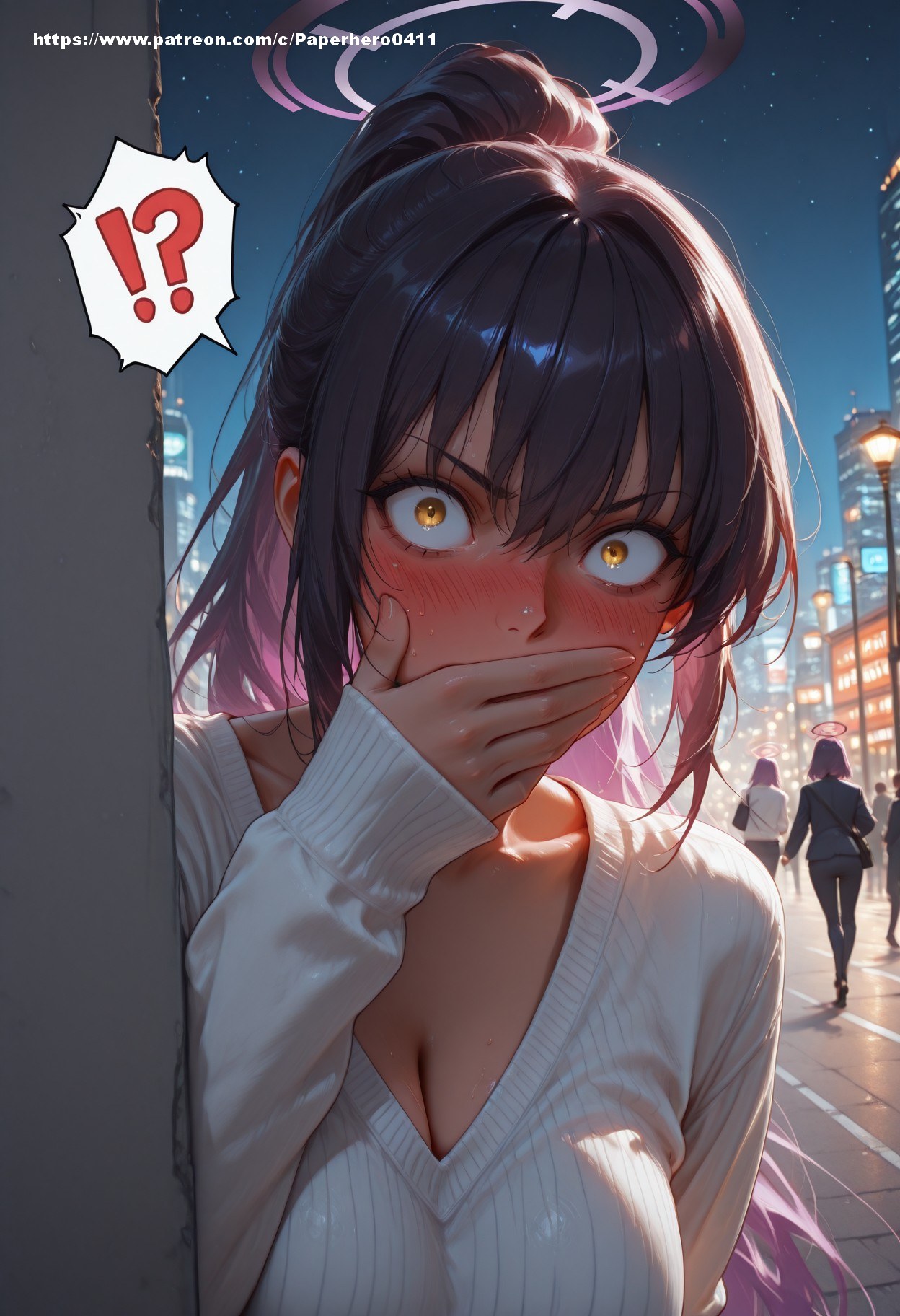 AI Generated Anime Girl - Blue Archive Ichinose Asuna Vol.6: Black Stockings Lace Lingerie Bodysuit Bikini Bed Shoot露穴 156P