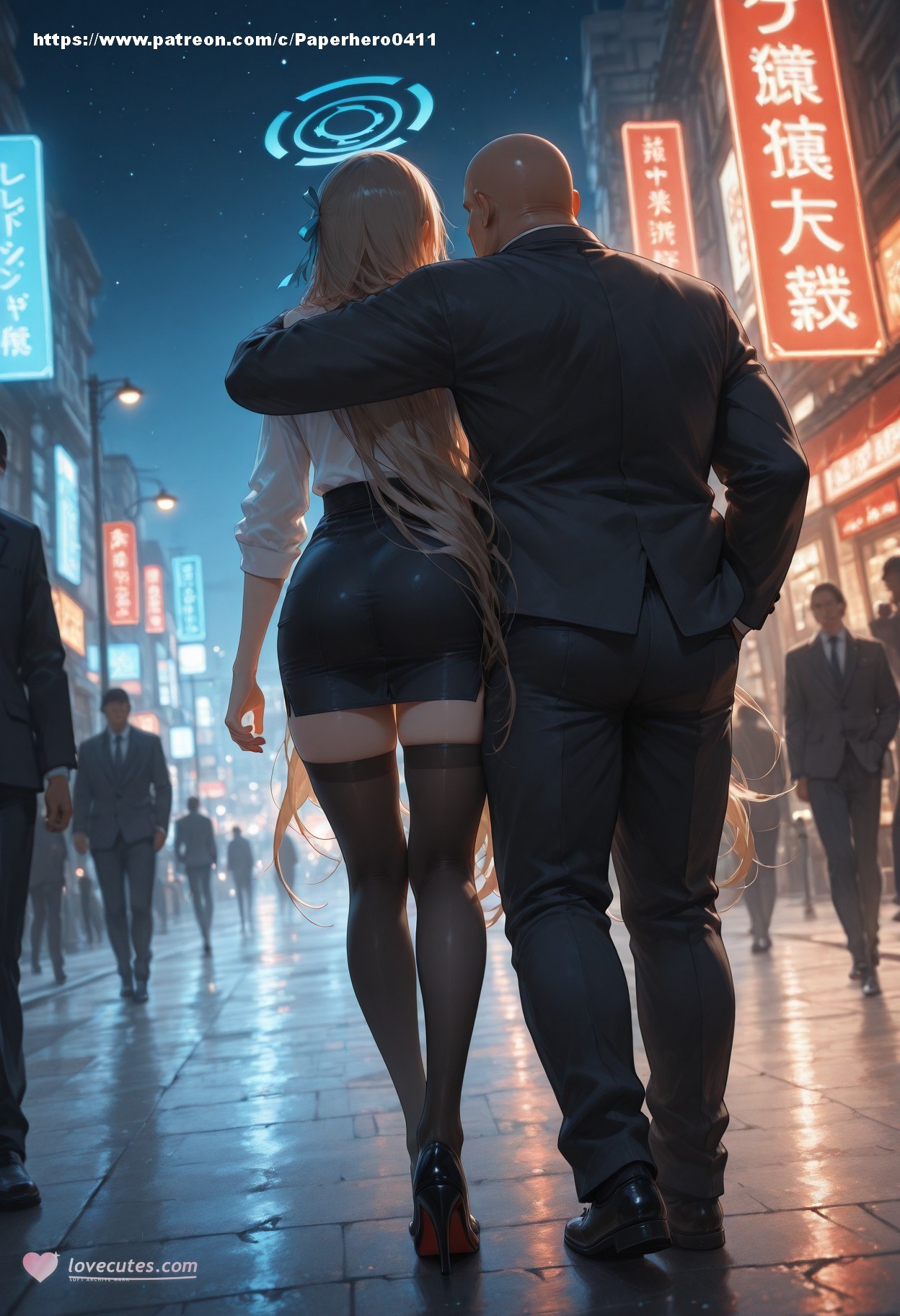 AI Generated Anime Girl - Blue Archive Ichinose Asuna Vol.6: Black Stockings Lace Lingerie Bodysuit Bikini Bed Shoot露穴 156P