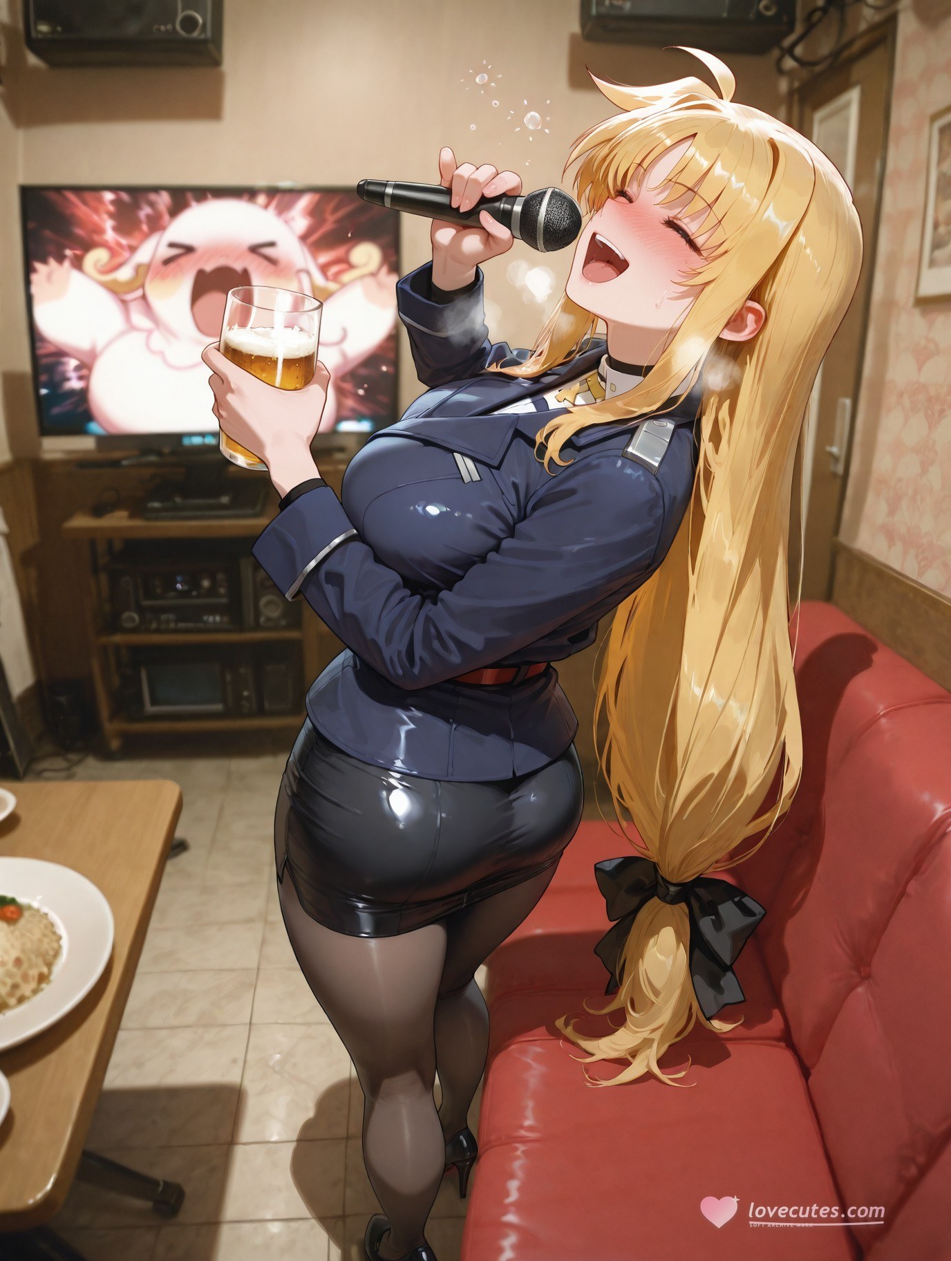 AI Generated Anime Girl - 魔法少女リリカルなのは フェイト・テスタロッサ 黒ストッキング ランジェリーギャラリー 357P