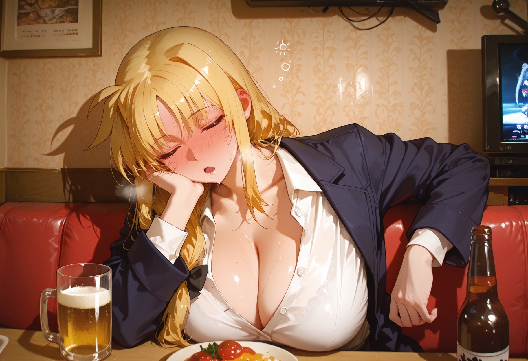 AI Generated Anime Girl - 魔法少女奈葉 菲特·泰斯塔羅沙：黑絲蕾絲內衣緊身衣角色圖集 357P