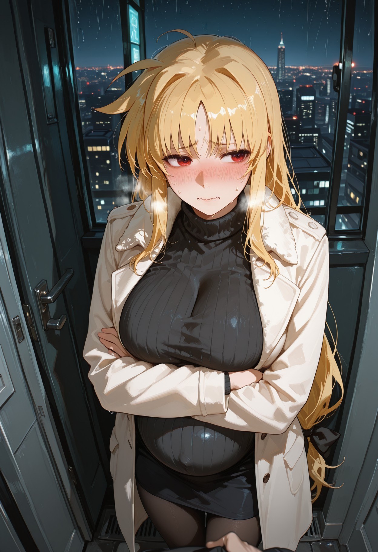 AI Generated Anime Girl - 魔法少女奈叶 菲特·泰斯特罗莎：黑丝蕾丝内衣紧身衣角色图集 357P