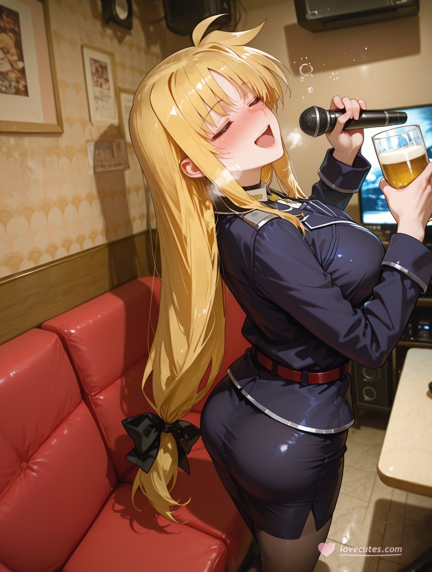 AI Generated Anime Girl - 魔法少女リリカルなのは フェイト・テスタロッサ 黒ストッキング ランジェリーギャラリー 357P