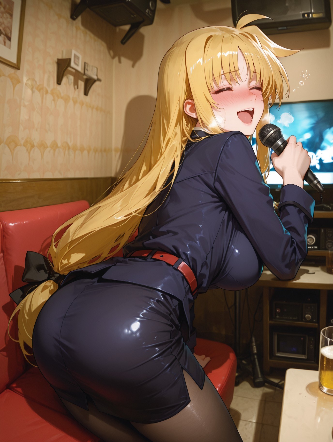 AI Generated Anime Girl - 魔法少女リリカルなのは フェイト・テスタロッサ 黒ストッキング ランジェリーギャラリー 357P