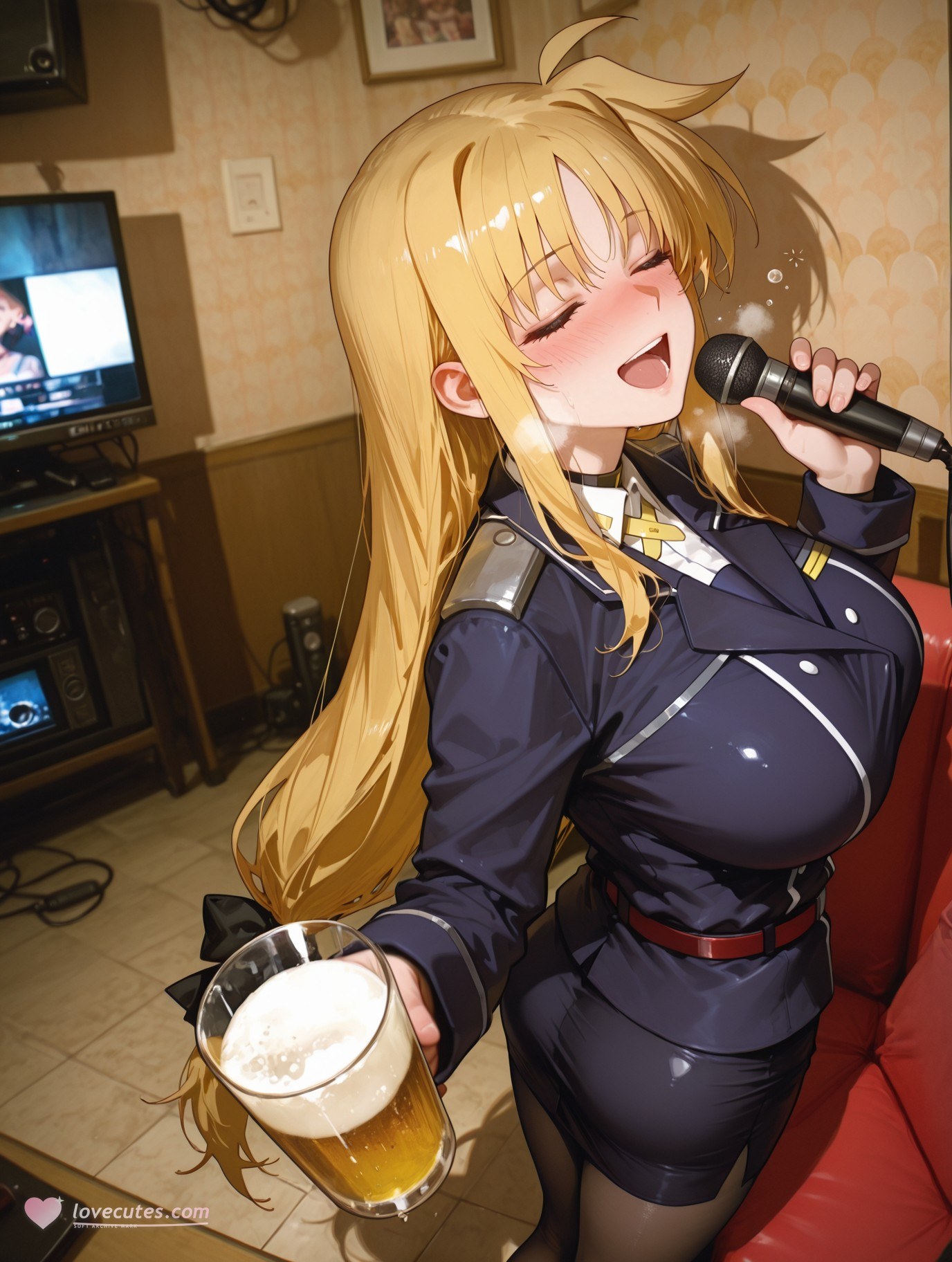 AI Generated Anime Girl - 魔法少女リリカルなのは フェイト・テスタロッサ 黒ストッキング ランジェリーギャラリー 357P