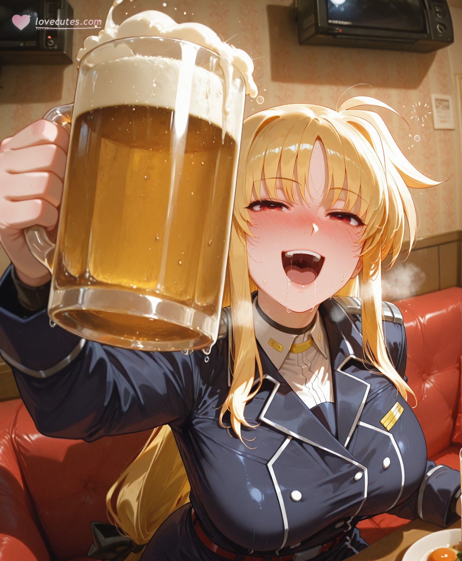 AI Generated Anime Girl - 魔法少女奈叶 菲特·泰斯特罗莎：黑丝蕾丝内衣紧身衣角色图集 357P