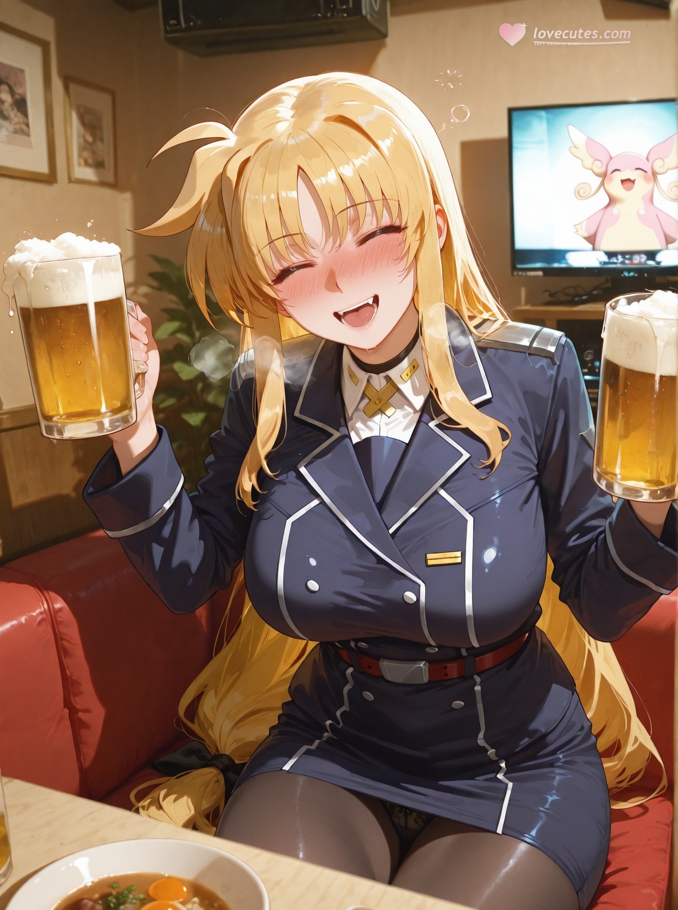 AI Generated Anime Girl - 마법소녀 리리컬 나노하 페이트 테스타로사 블랙 스타킹 란제리 갤러리 357P