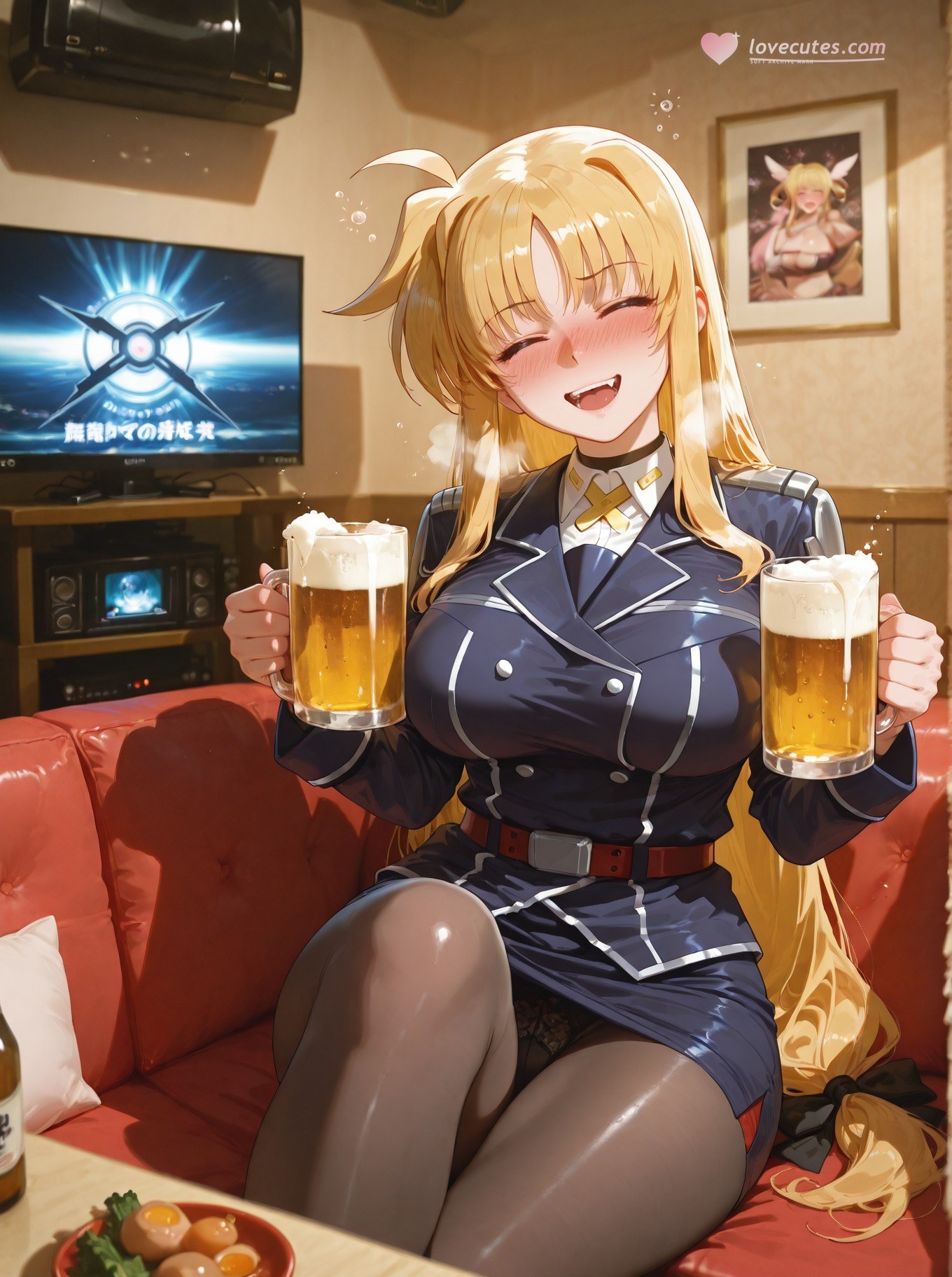 AI Generated Anime Girl - 마법소녀 리리컬 나노하 페이트 테스타로사 블랙 스타킹 란제리 갤러리 357P