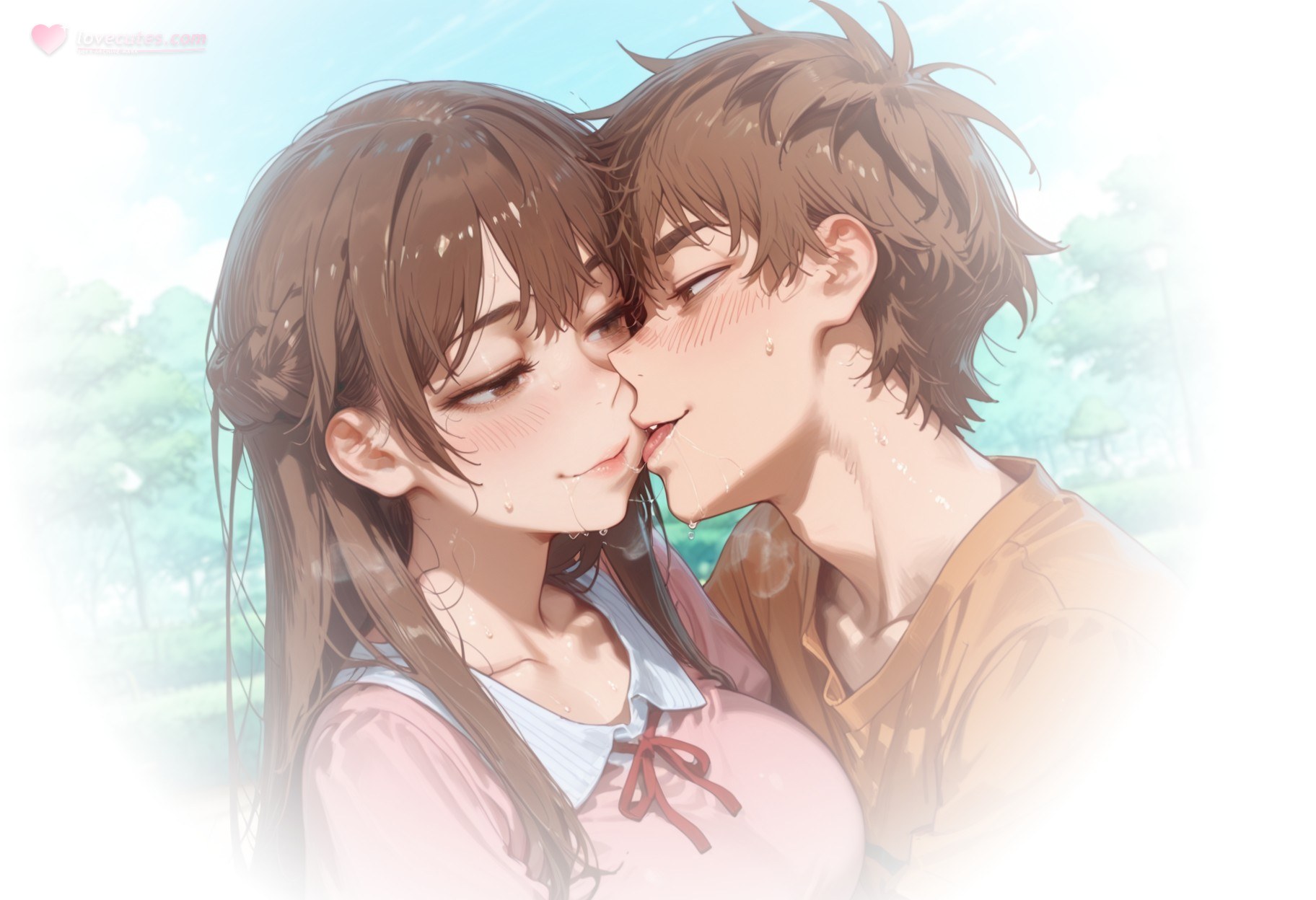 AI Generated Anime Girl - 租借女友 水原千鶴：白絲蕾絲內衣緊身衣學生裝濕身圖集 501P