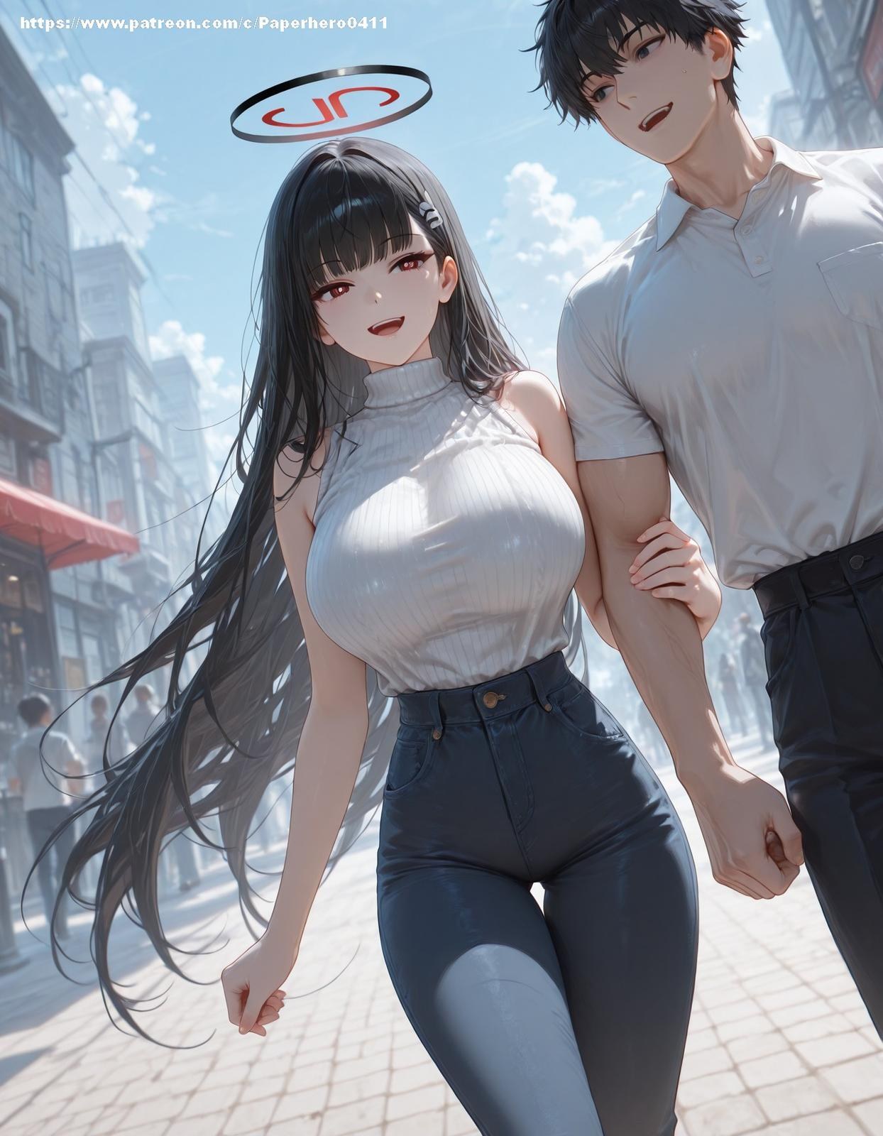AI Porn - 碧蓝档案 调月莉音：黑丝蕾丝内衣浴室湿身 AI 裸图图库 237P