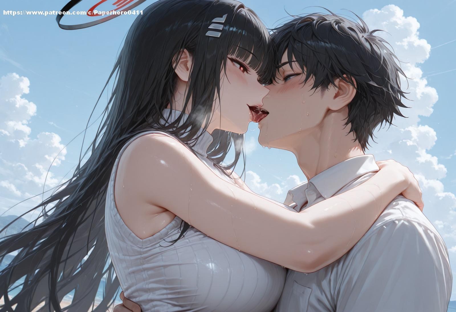 AI Porn - 碧蓝档案 调月莉音：黑丝蕾丝内衣浴室湿身 AI 裸图图库 237P