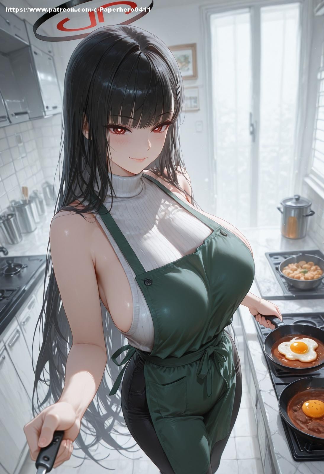 AI Porn - 碧蓝档案 调月莉音：黑丝蕾丝内衣浴室湿身 AI 裸图图库 237P