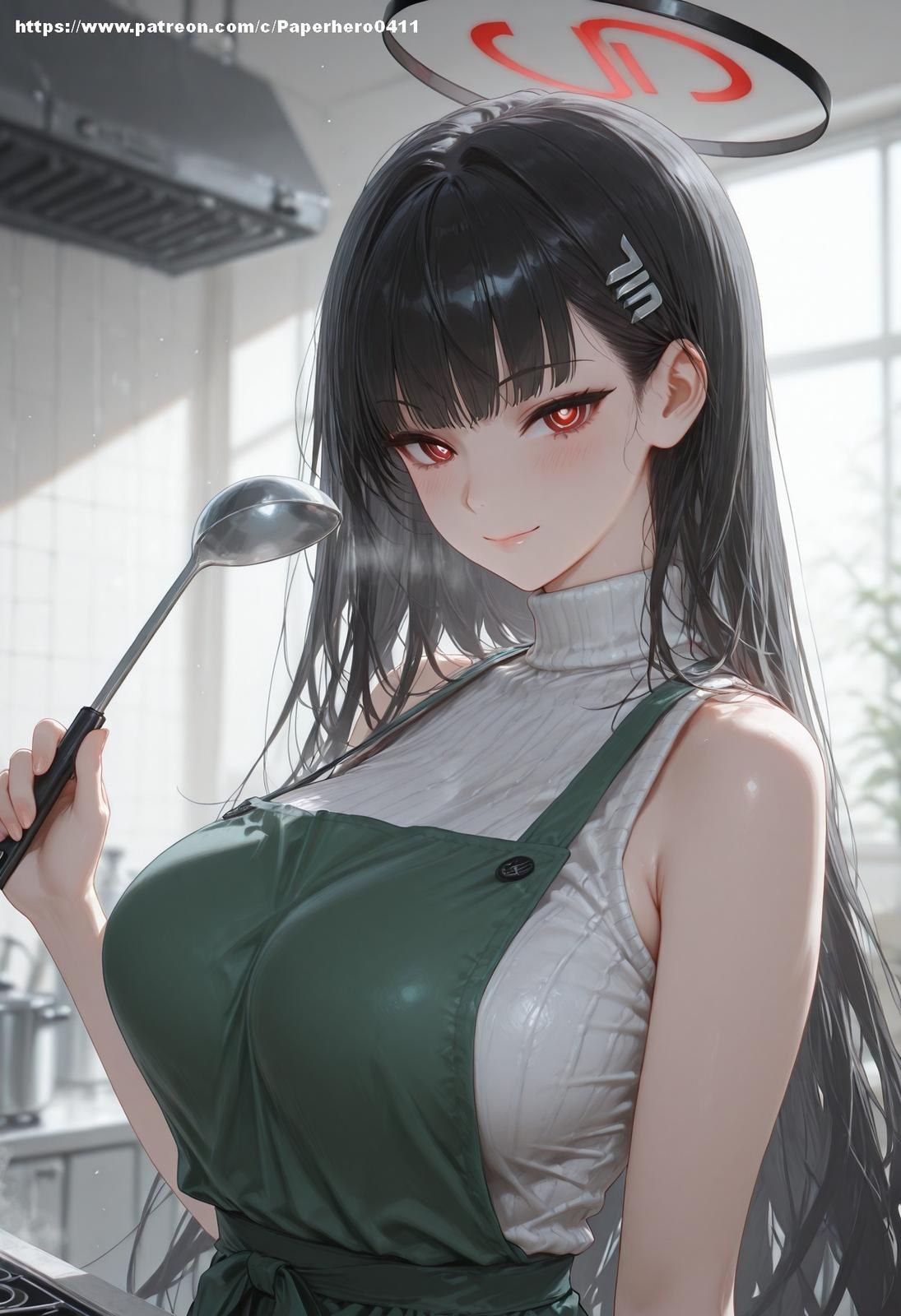 AI Porn - 碧藍檔案 調月莉音 Vol.4-5：黑絲蕾絲內衣浴室濕身 AI 裸圖圖庫 238P
