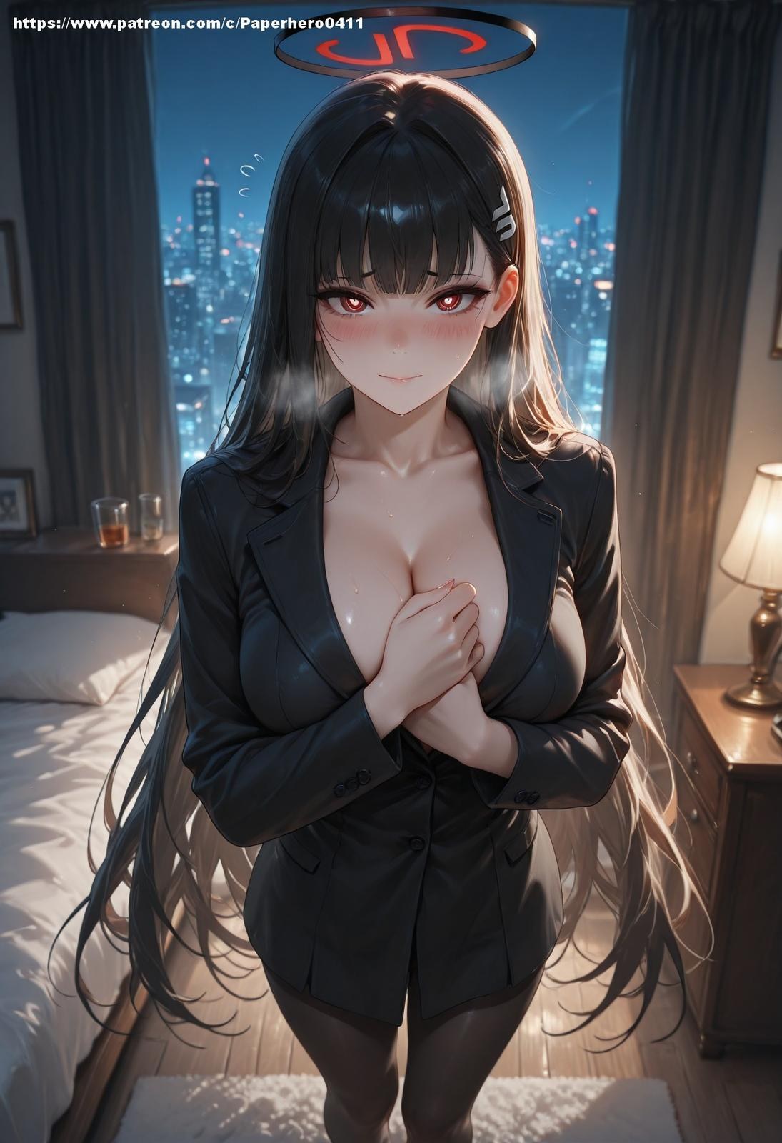 AI Porn - Blue Archive Tsukatsuki Rio Vol.4-5 ถุงน่องดำห้องน้ำ AI 238P