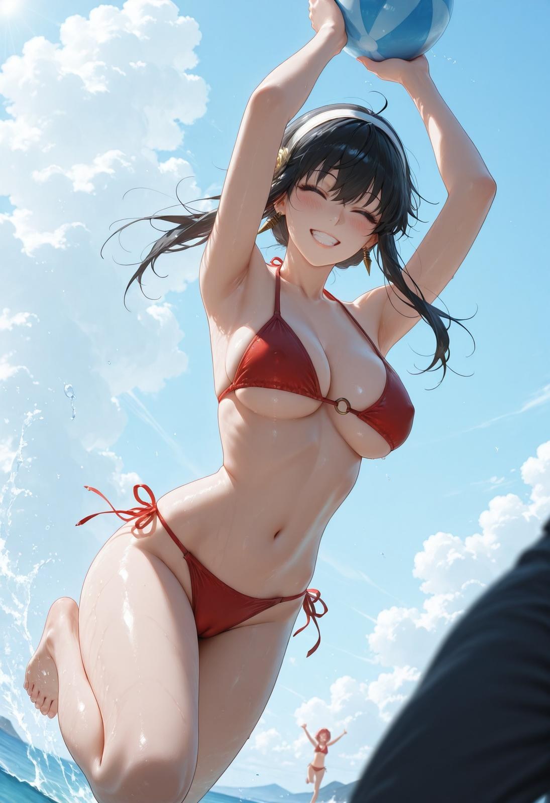 AI Porn - 間諜家家酒 約兒·佛傑：海灘泳裝比基尼濕身 AI 裸圖圖庫 399P