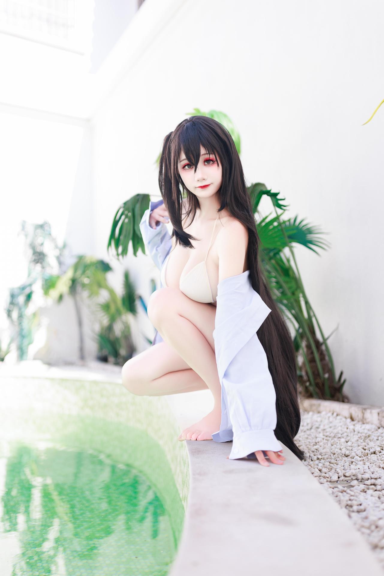 [Cosplay] Axuexue - Azur Lane Taihou Swimsuit Busty Legs Adult Set 86P1V