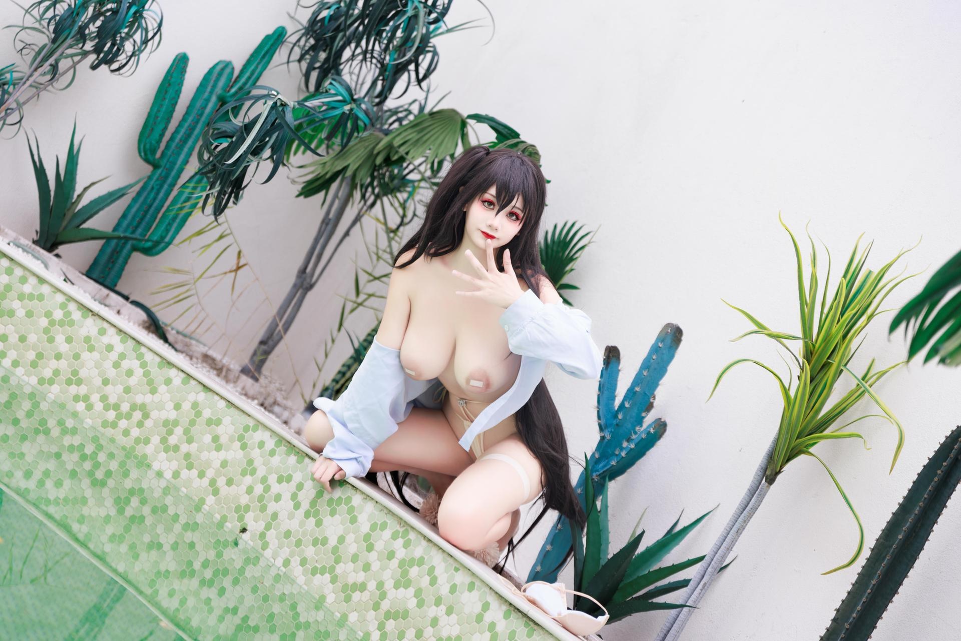 [Cosplay] Axuexue - Azur Lane Taihou Swimsuit Busty Legs Adult Set 86P1V