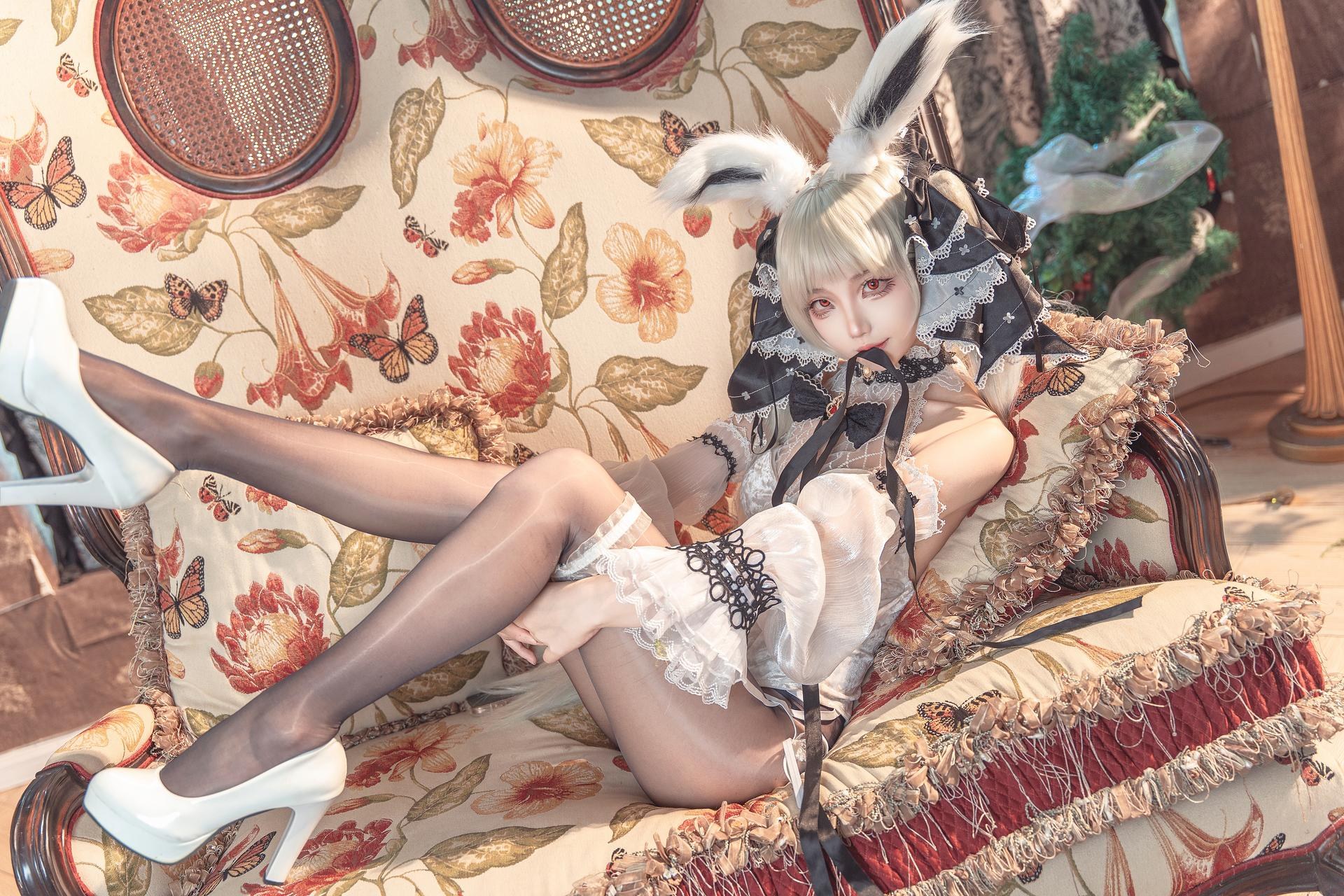 [cosplay] 狐玖玖 - 碧藍航線 可畏白兔女郎：兔女郎美腿大尺度還原 25P