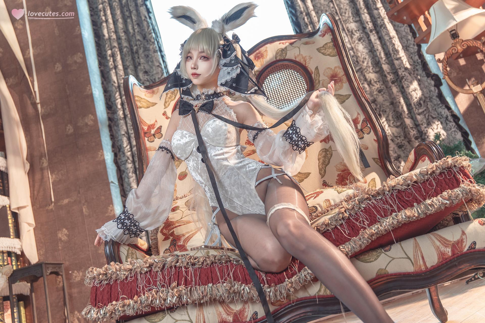 [cosplay] 狐玖玖 - 碧藍航線 可畏白兔女郎：兔女郎美腿大尺度還原 25P