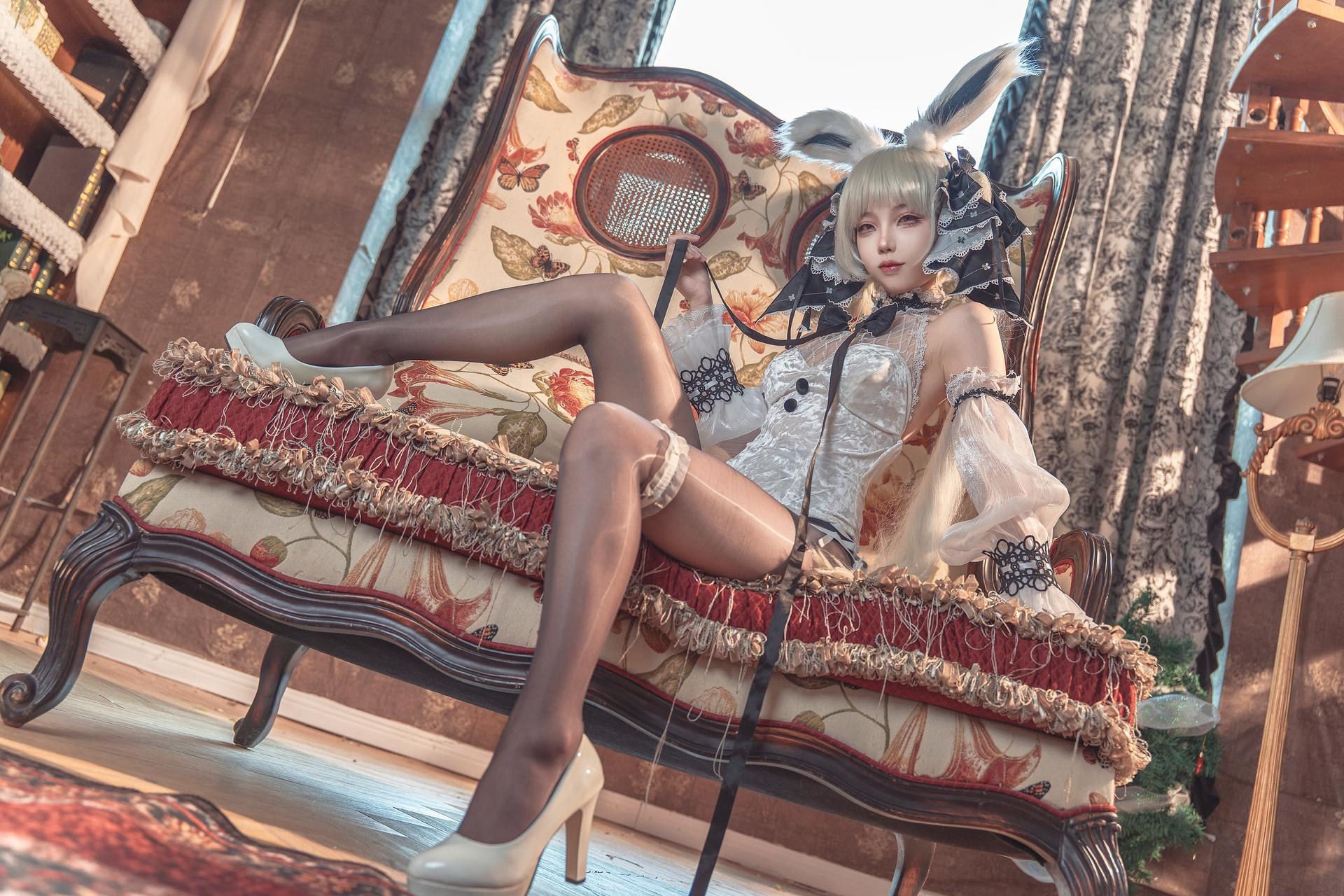 [cosplay] 狐玖玖 - 碧藍航線 可畏白兔女郎：兔女郎美腿大尺度還原 25P