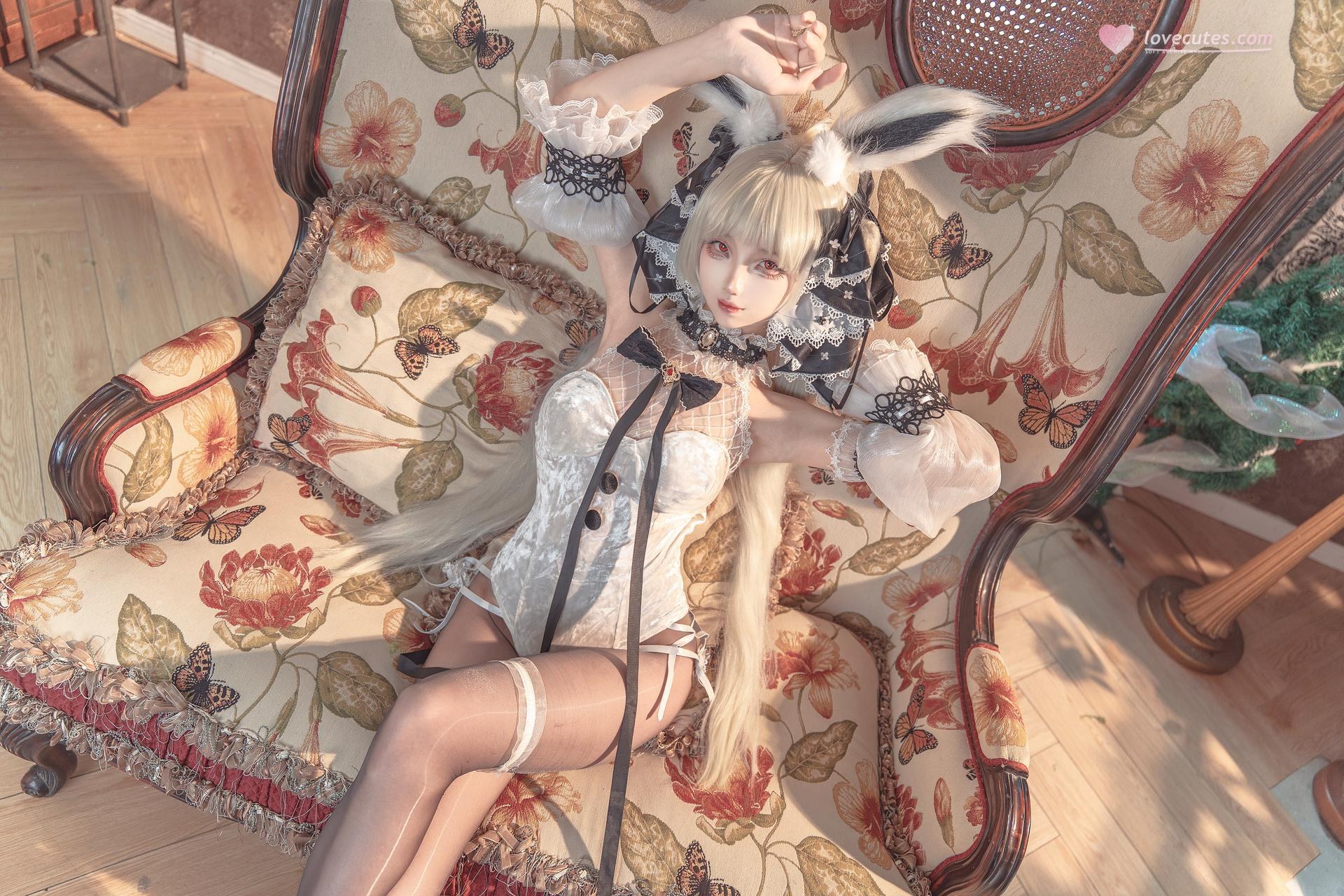 [cosplay] 狐玖玖 - 碧藍航線 可畏白兔女郎：兔女郎美腿大尺度還原 25P