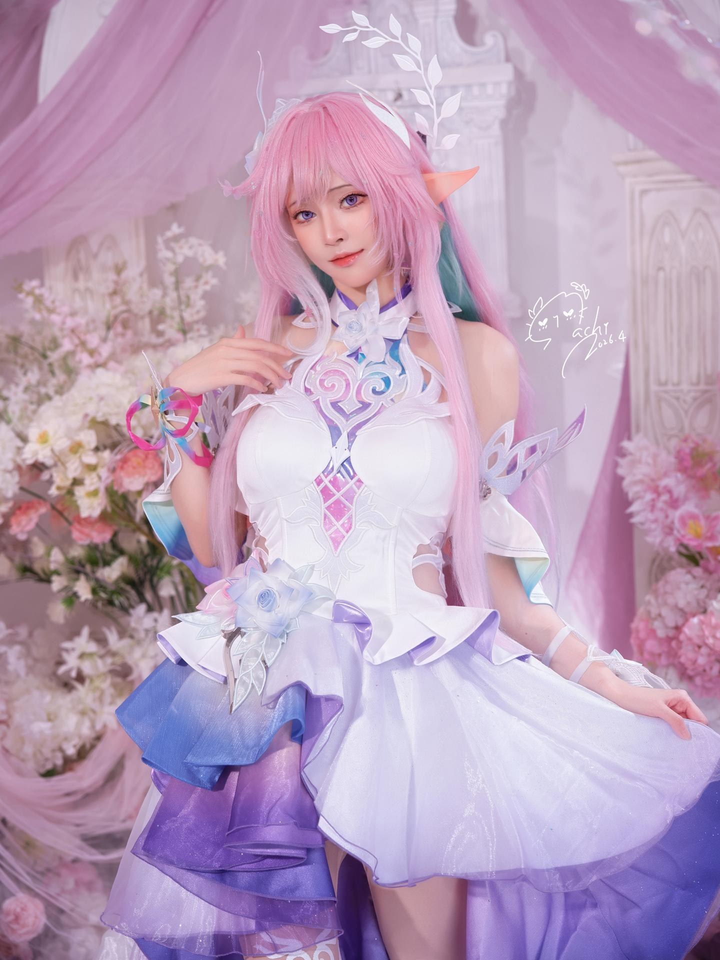 [cosplay] Machi馬吉 - 崩壞 星穹鐵道 Cyrene昔漣：粉髮精靈禮裝大尺度還原 105P