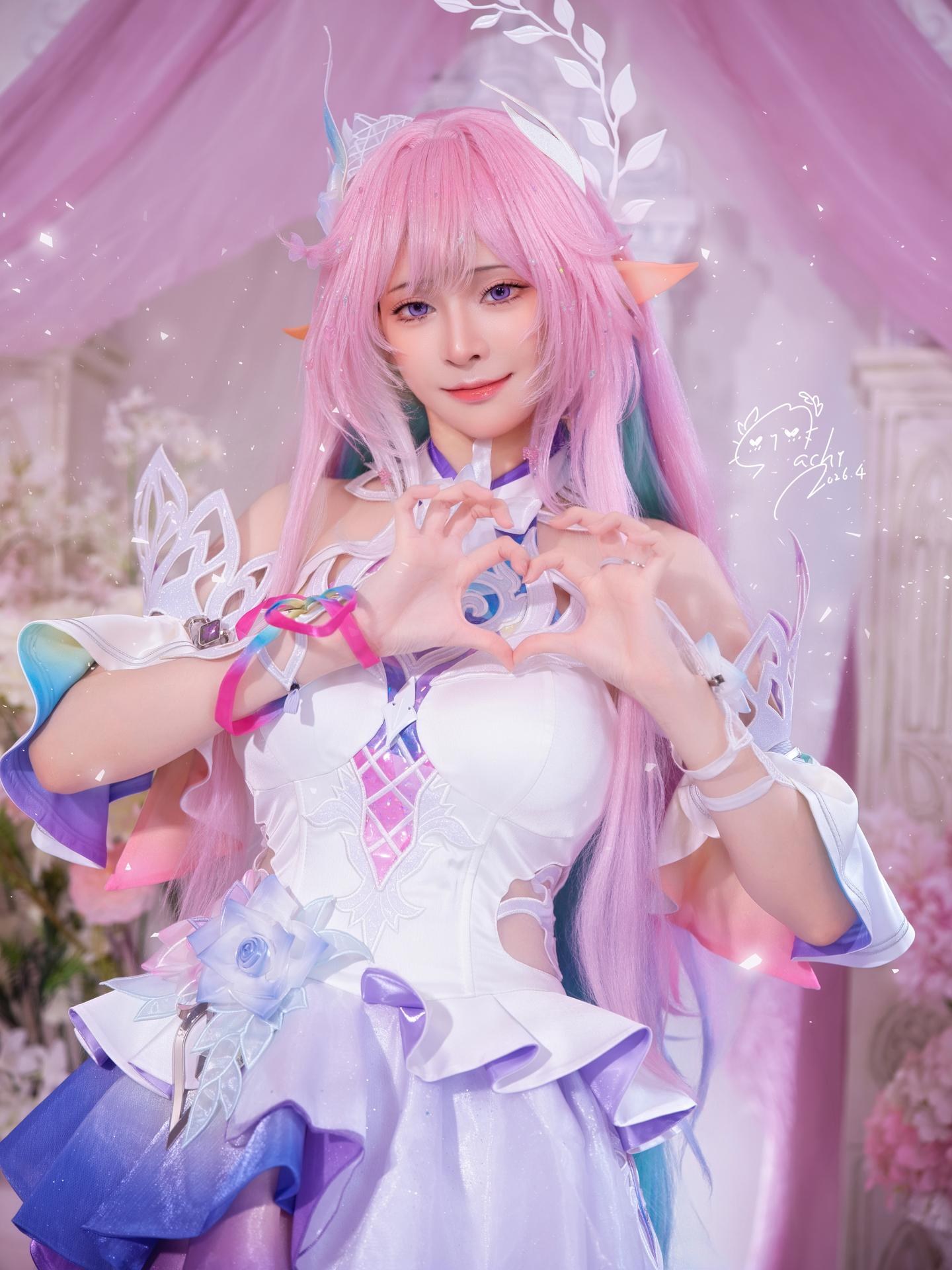 [cosplay] Machi馬吉 - 崩壞 星穹鐵道 Cyrene昔漣：粉髮精靈禮裝大尺度還原 105P