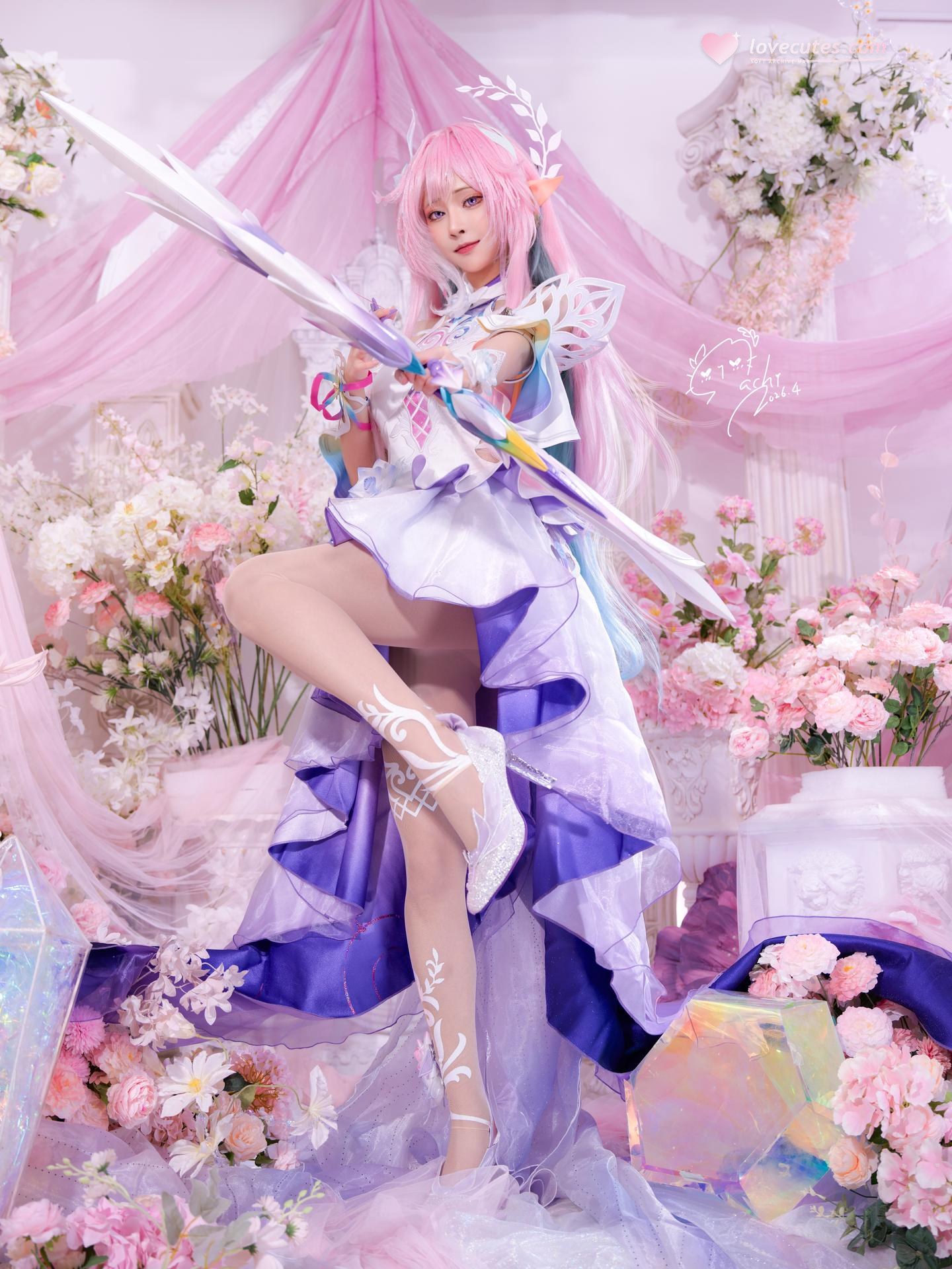 [Cosplay] Machi馬吉 - Honkai: Star Rail Cyrene Pink-Haired Elf Dress 105P