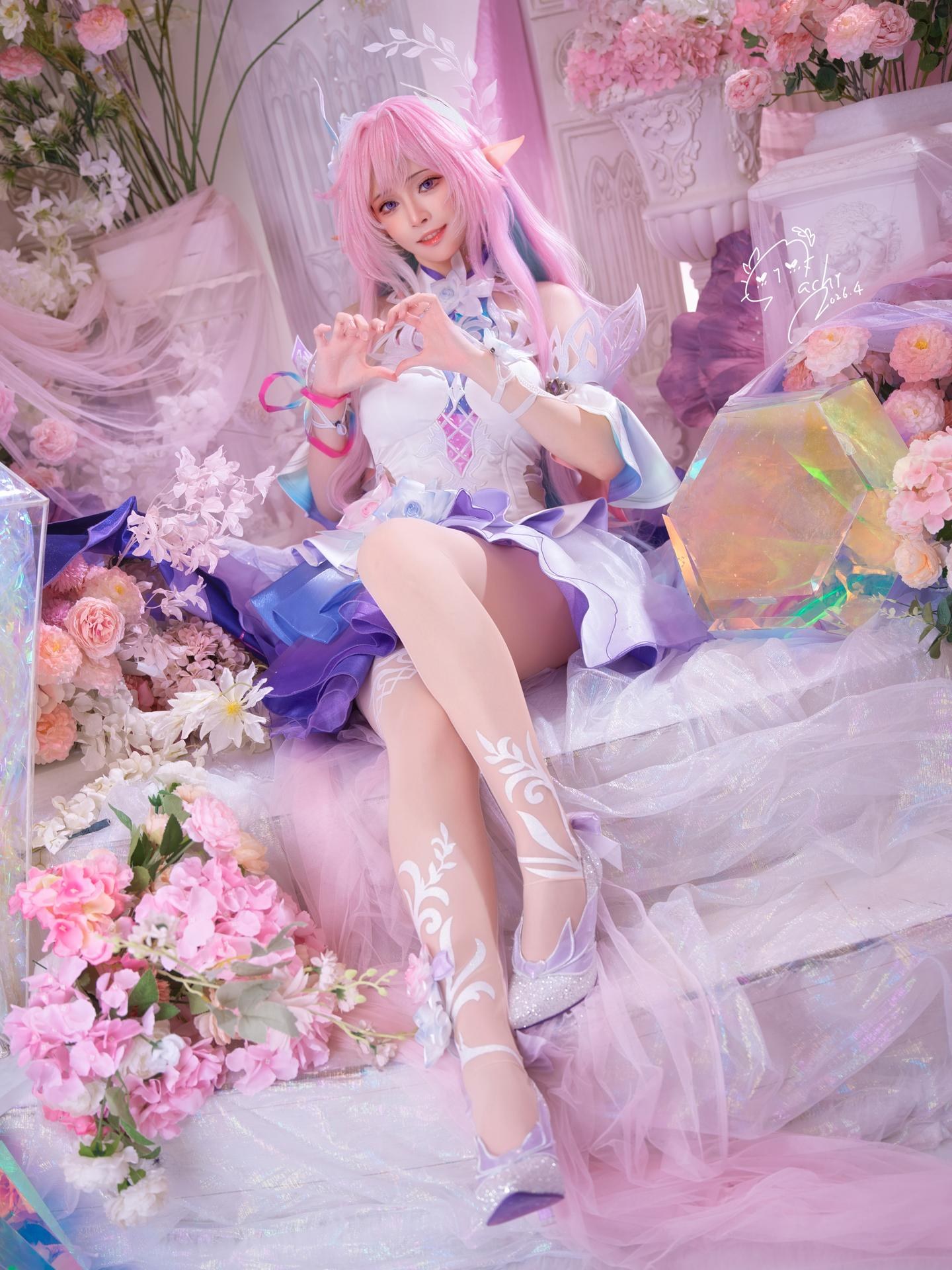[Cosplay] Machi馬吉 - Honkai: Star Rail Cyrene Pink-Haired Elf Dress 105P