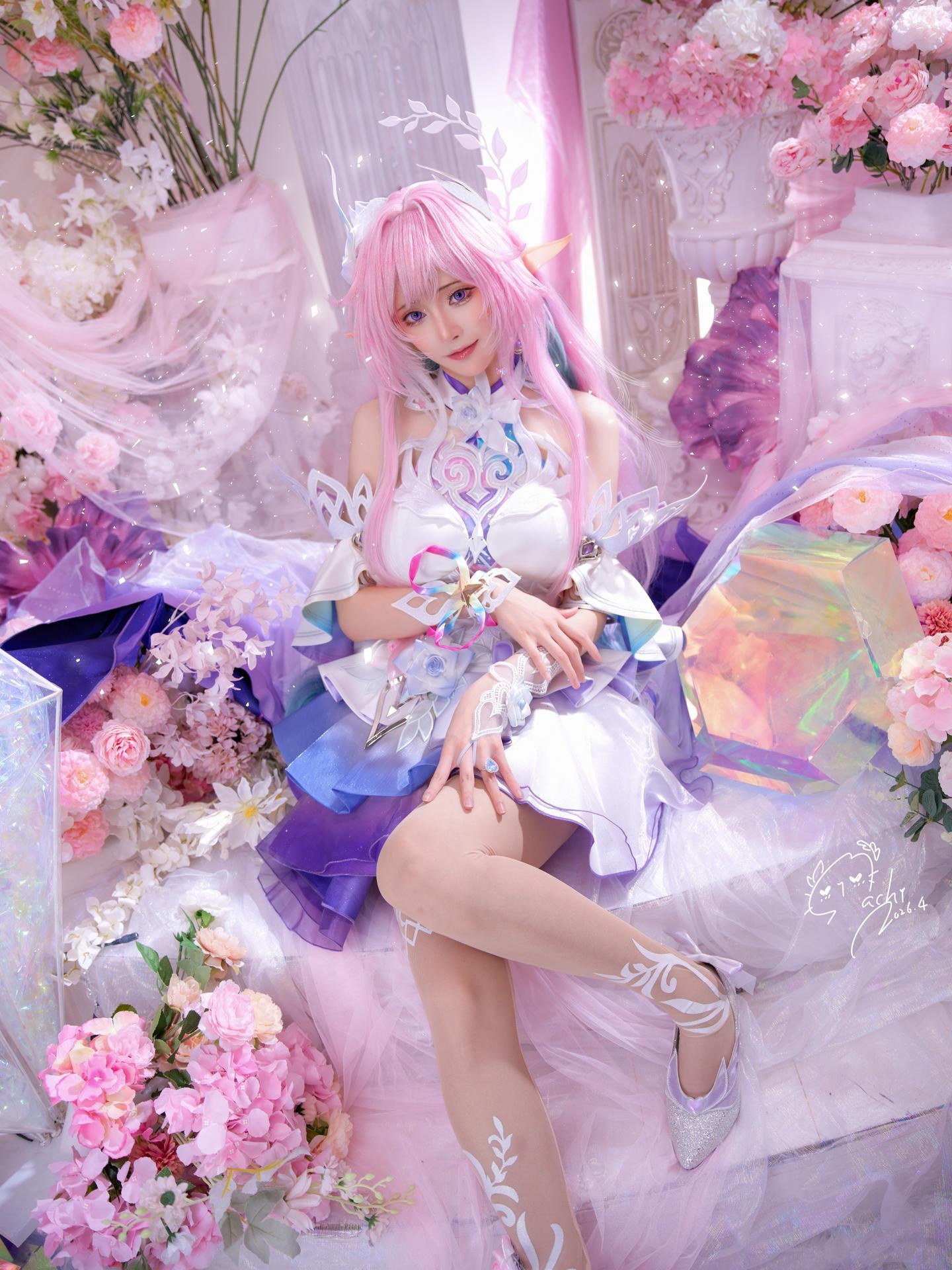[cosplay] Machi馬吉 - 崩壊：スターレイル Cyrene昔漣 ピンク髪エルフ礼装 105P