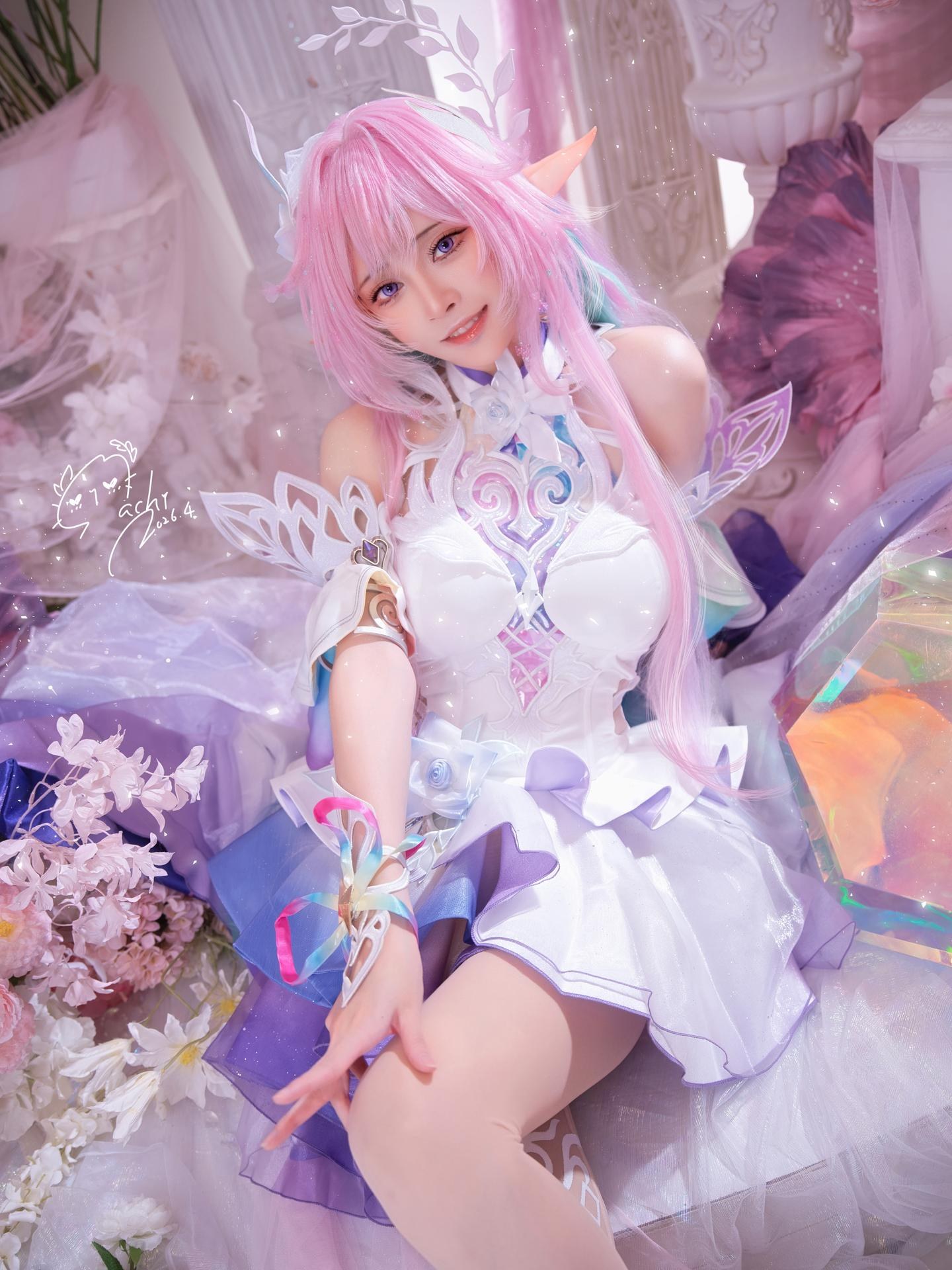 [cosplay] Machi馬吉 - 崩壊：スターレイル Cyrene昔漣 ピンク髪エルフ礼装 105P