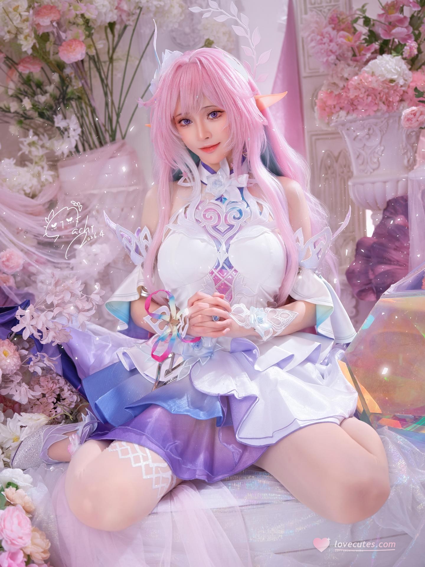 [cosplay] Machi馬吉 - 崩壊：スターレイル Cyrene昔漣 ピンク髪エルフ礼装 105P