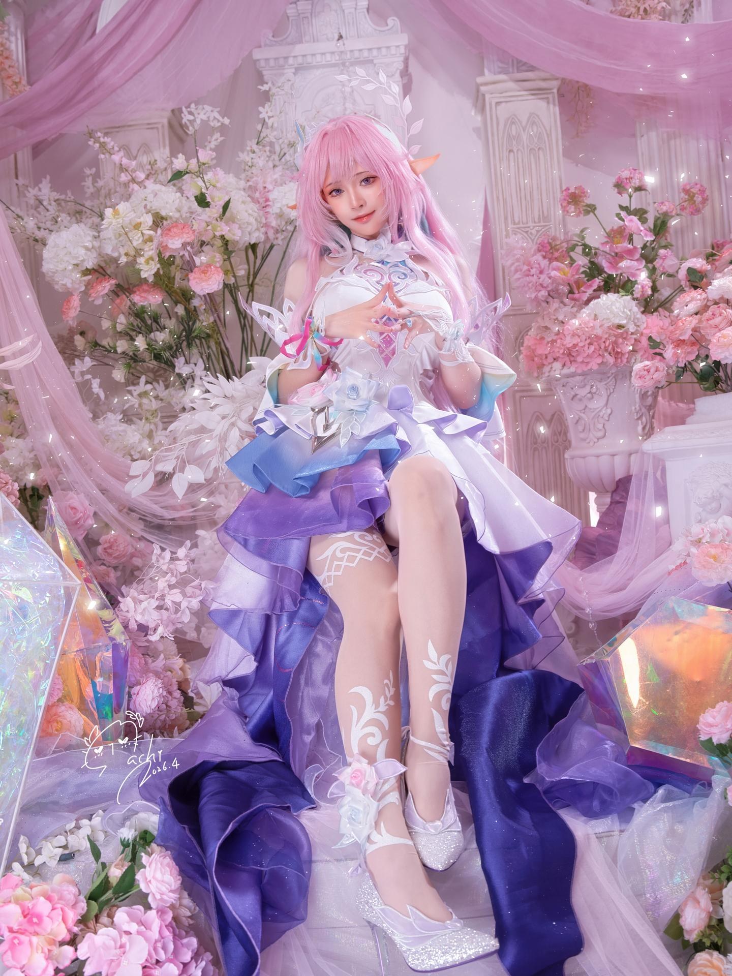 [cosplay] Machi馬吉 - 崩壊：スターレイル Cyrene昔漣 ピンク髪エルフ礼装 105P