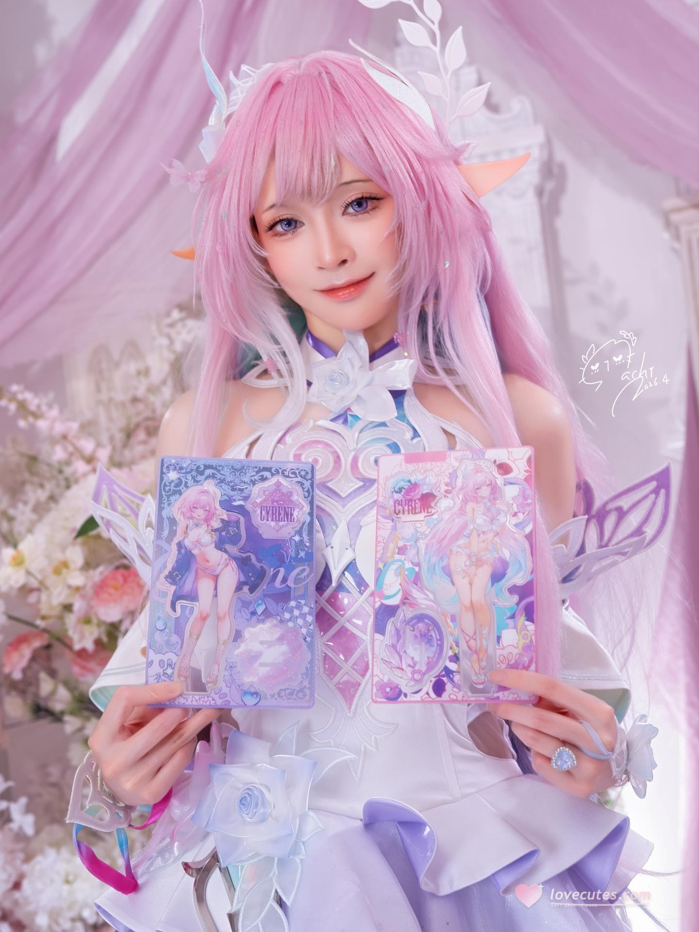 [cosplay] Machi馬吉 - Honkai: Star Rail Cyrene vay le phuc elf toc hong 105P