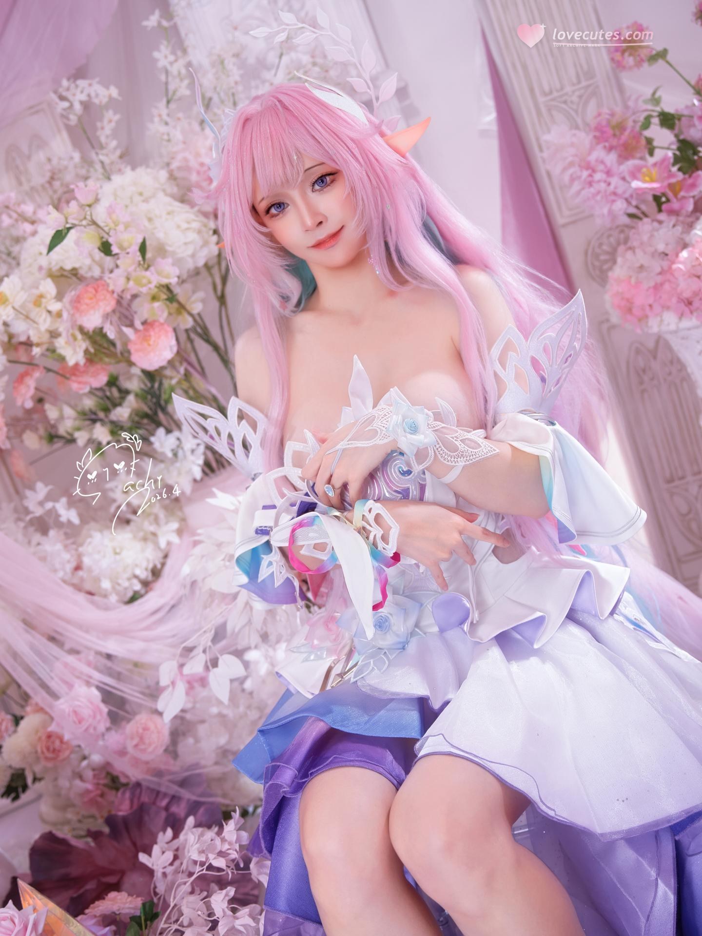 [cosplay] Machi馬吉 - 崩坏 星穹铁道 Cyrene昔涟：粉发精灵礼装大尺度还原 105P