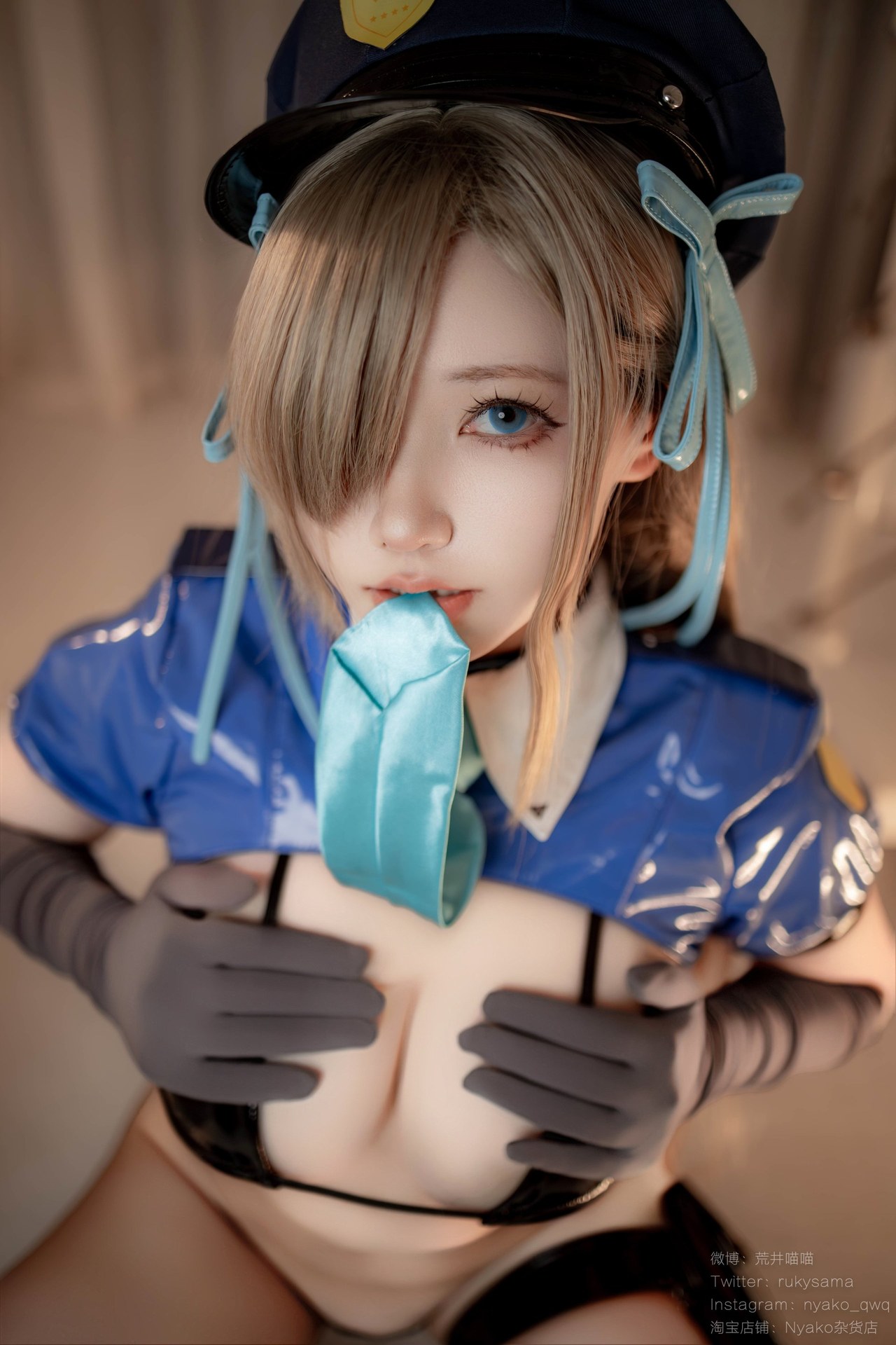 [cosplay] Nyako喵子 - 블루 아카이브 이치노세 아스나 파란 경찰복 120P