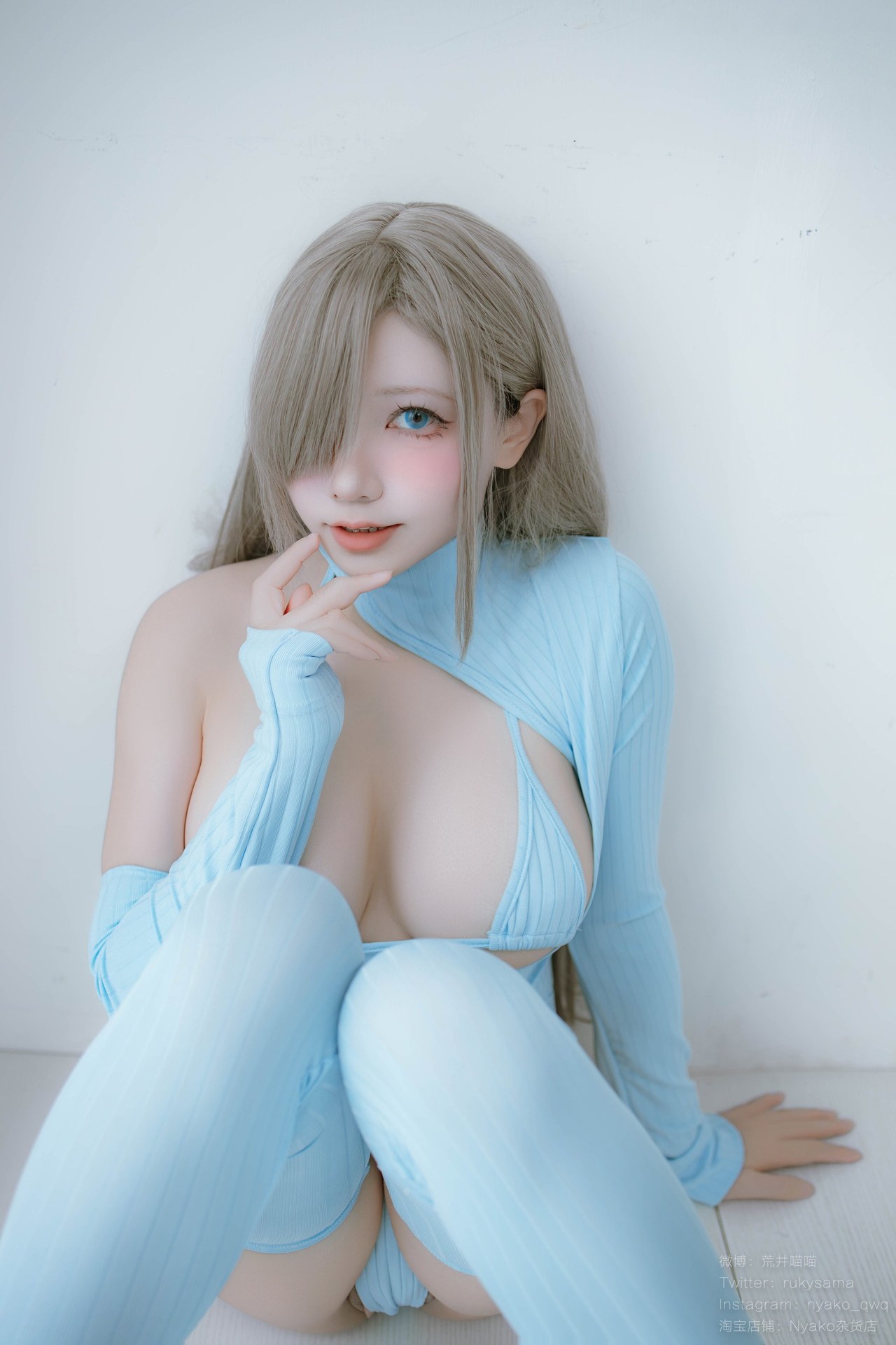 [cosplay] Nyako喵子 - 블루 아카이브 이치노세 아스나 파란 경찰복 120P