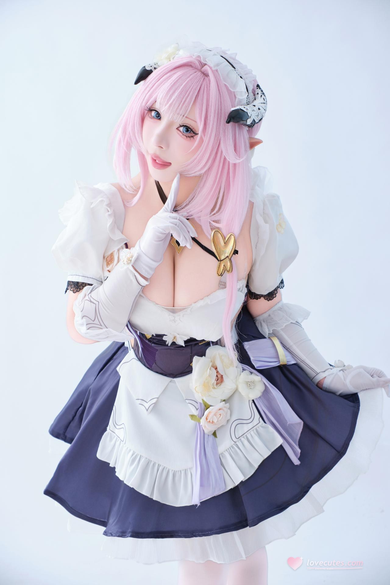 [cosplay] 胡桃猫Kurumineko - 崩壊3rd エリシア メイド服：大尺度キャラ再現 125P3V