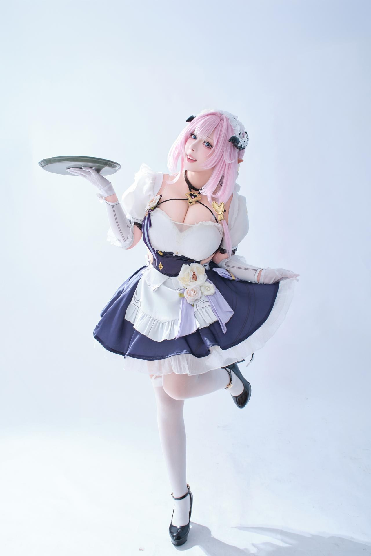 [cosplay] 胡桃猫Kurumineko - 崩壊3rd エリシア メイド服：大尺度キャラ再現 125P3V