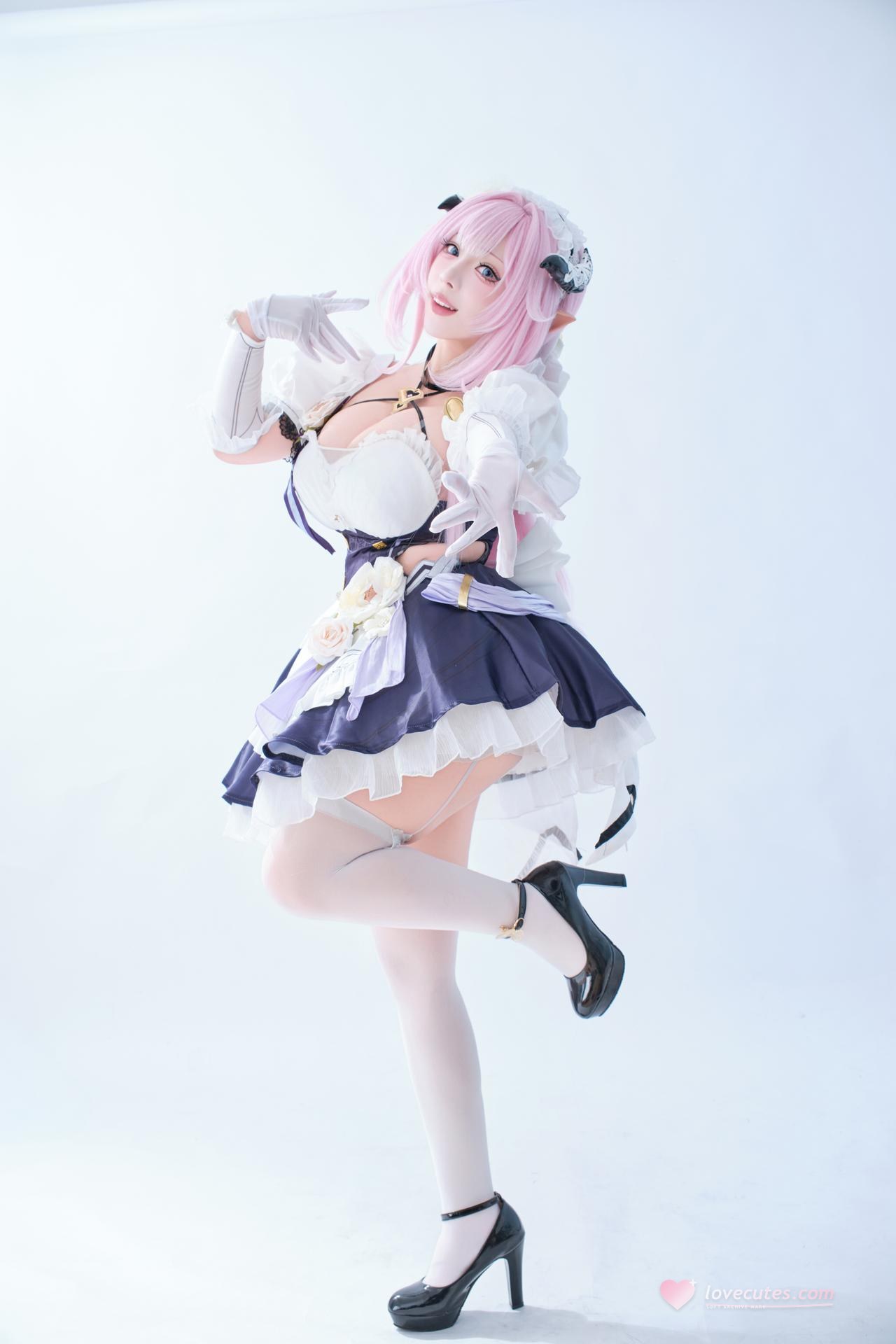 [cosplay] 胡桃猫Kurumineko - 崩壊3rd エリシア メイド服：大尺度キャラ再現 125P3V