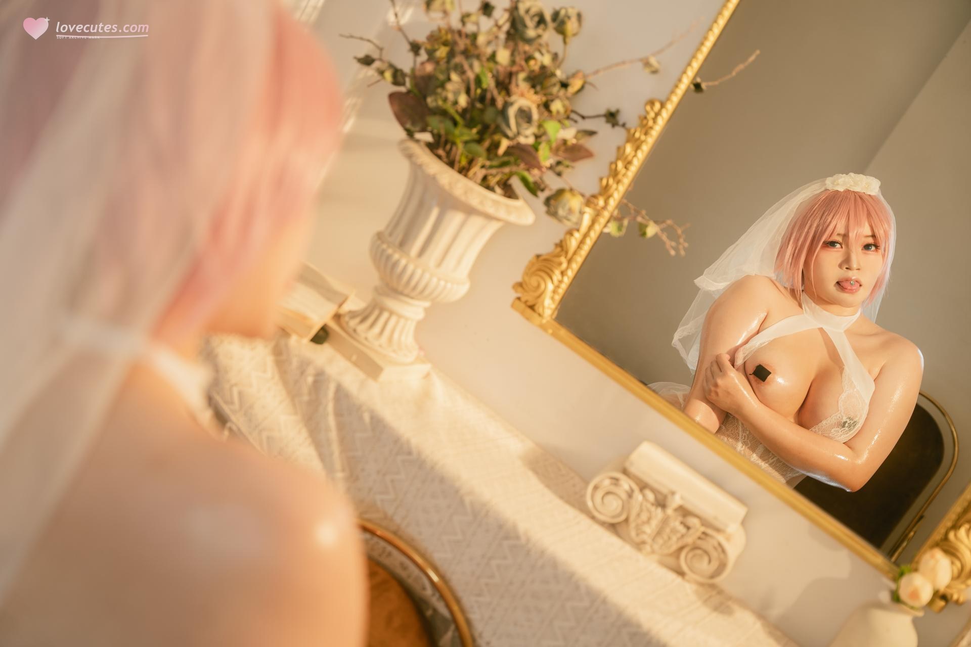 [cosplay] 喵喵lock - 五等分的新娘 中野一花：白色情趣婚紗巨乳大尺度 147P5V
